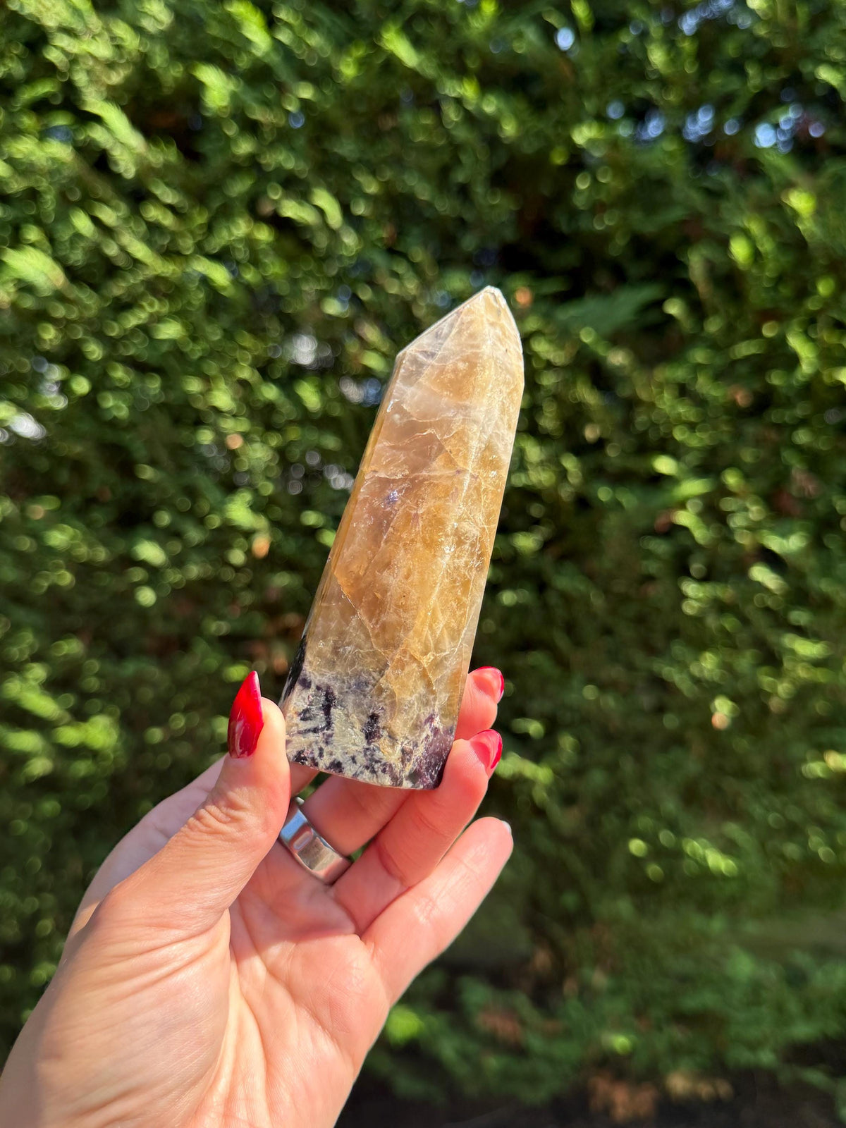 Citrine, Lepidolite & Pink Tourmaline Crystal Tower • Brazil • Rare Gemstone Point • Healing Crystal Decor