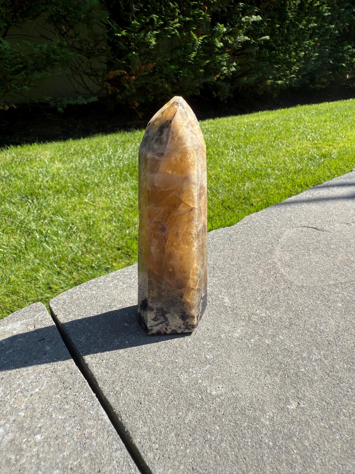Citrine, Lepidolite & Pink Tourmaline Crystal Tower • Brazil • Rare Gemstone Point • Healing Crystal Decor