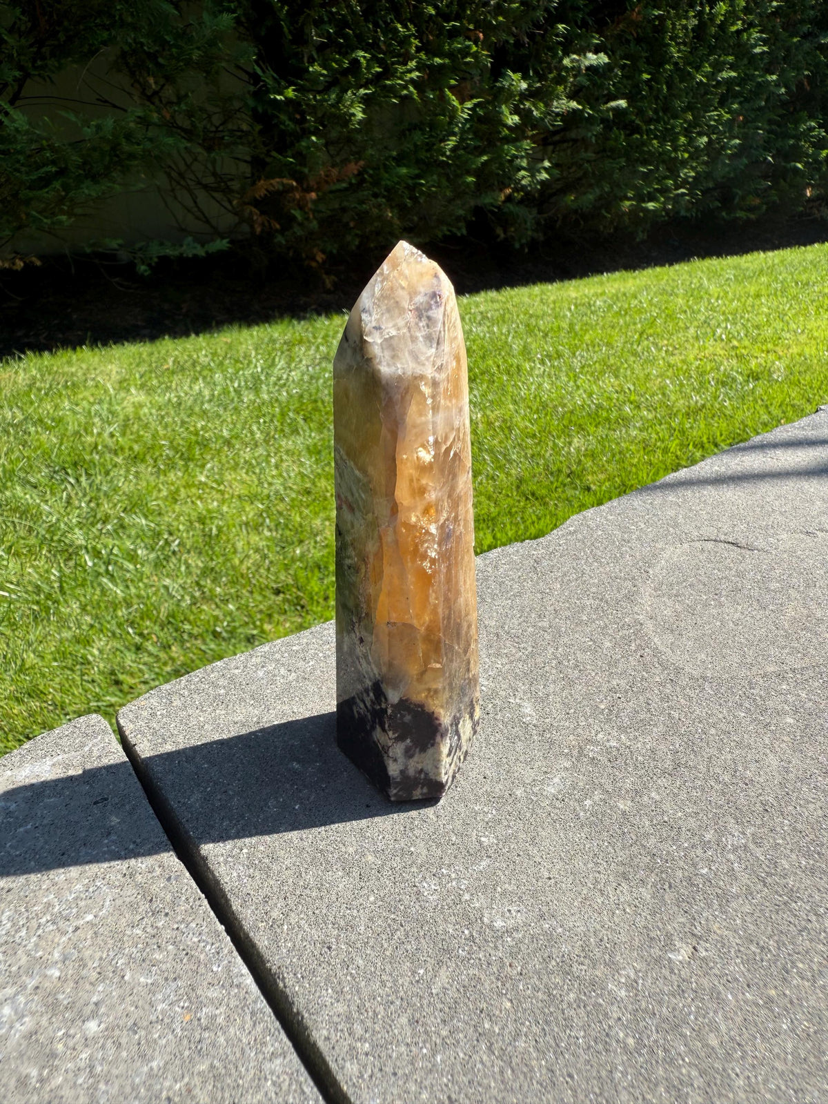 Citrine, Lepidolite & Pink Tourmaline Crystal Tower • Brazil • Rare Gemstone Point • Healing Crystal Decor