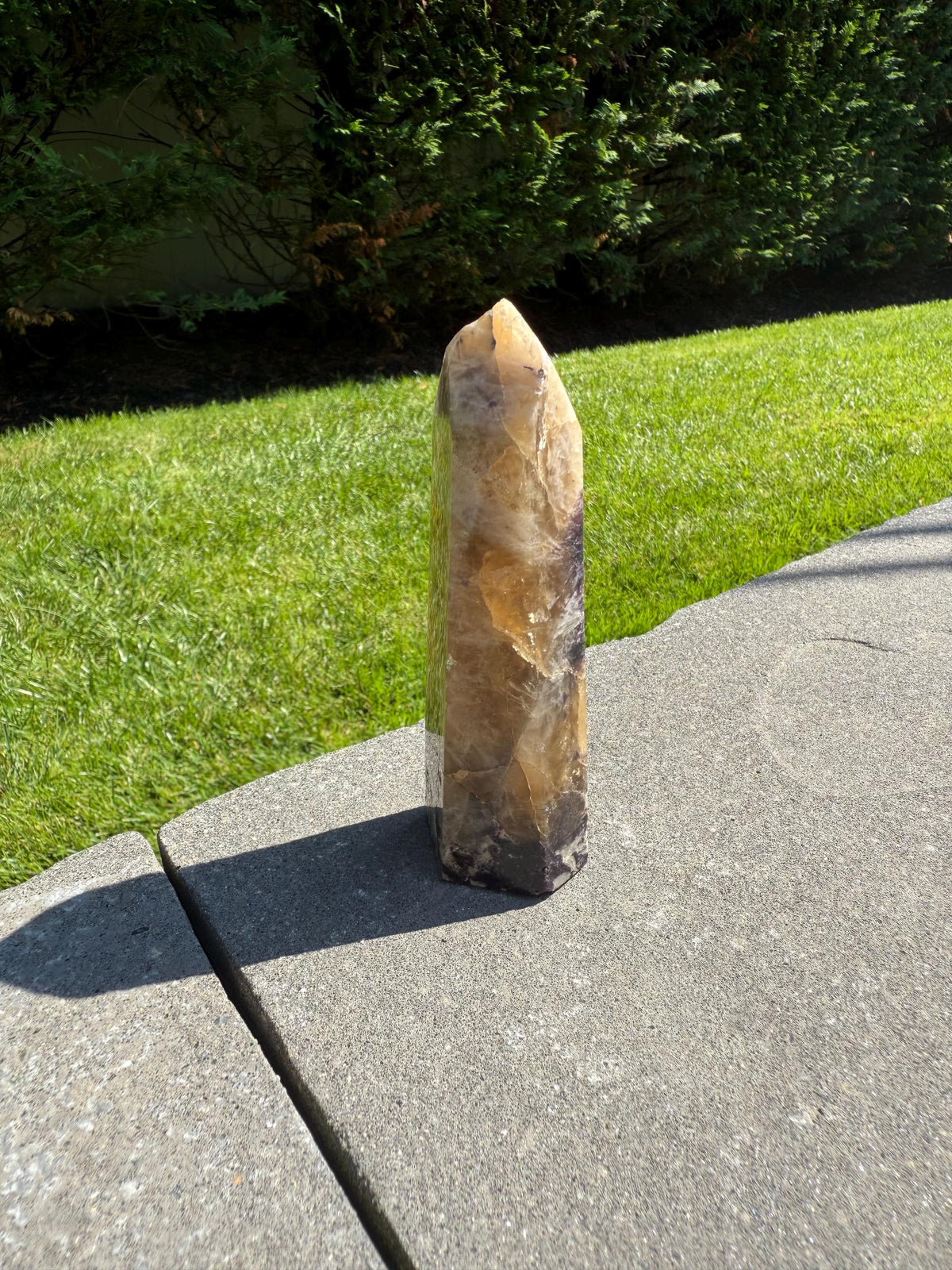 Citrine, Lepidolite & Pink Tourmaline Crystal Tower • Brazil • Rare Gemstone Point • Healing Crystal Decor