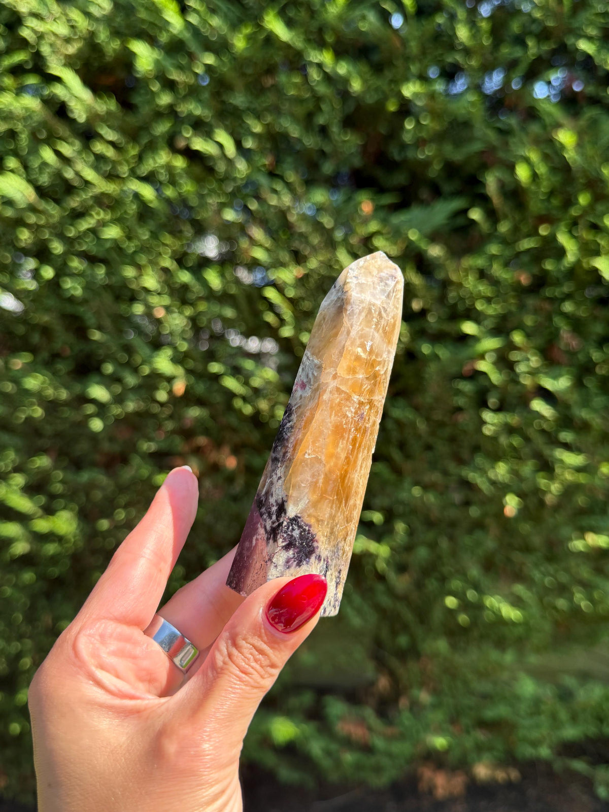 Citrine, Lepidolite & Pink Tourmaline Crystal Tower • Brazil • Rare Gemstone Point • Healing Crystal Decor