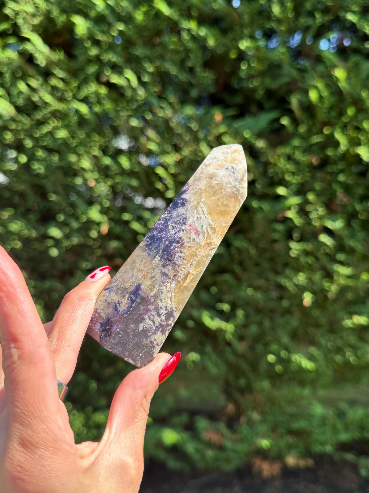Citrine, Lepidolite & Pink Tourmaline Crystal Tower • Brazil • Rare Gemstone Point • Healing Crystal Decor