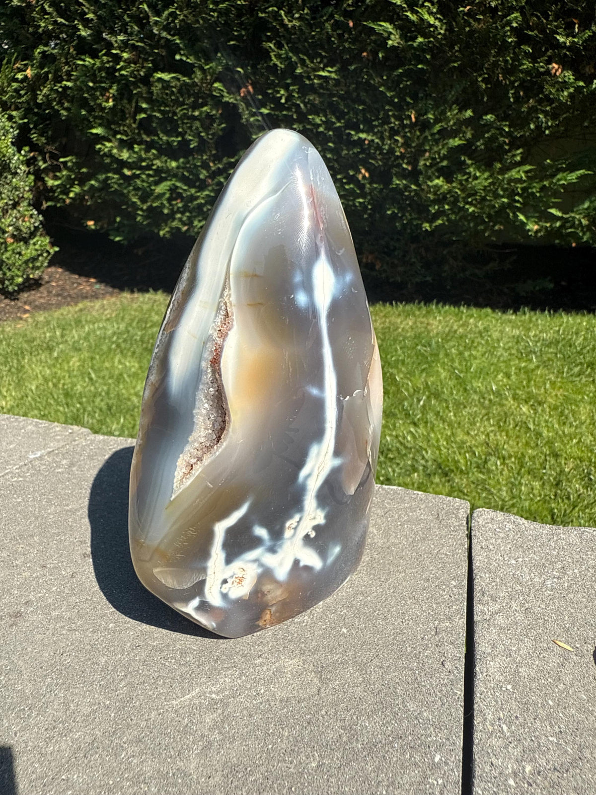 XL Orca Agate Moss Agate Druzy Freeform Statement Crystal Home Decor