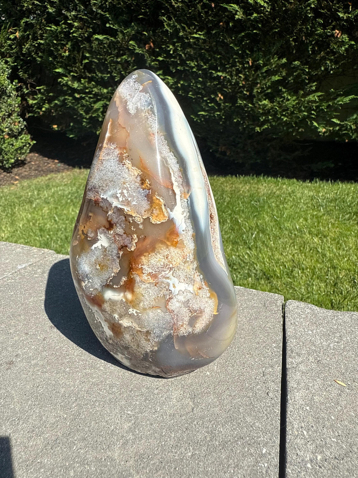 XL Orca Agate Moss Agate Druzy Freeform Statement Crystal Home Decor