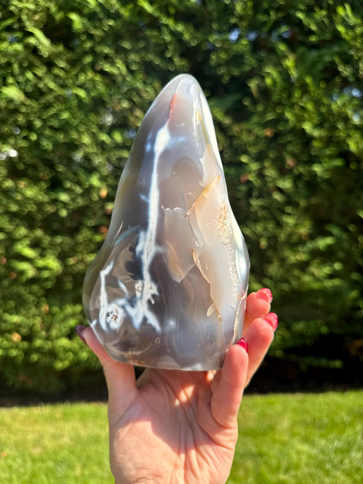 XL Orca Agate Moss Agate Druzy Freeform Statement Crystal Home Decor
