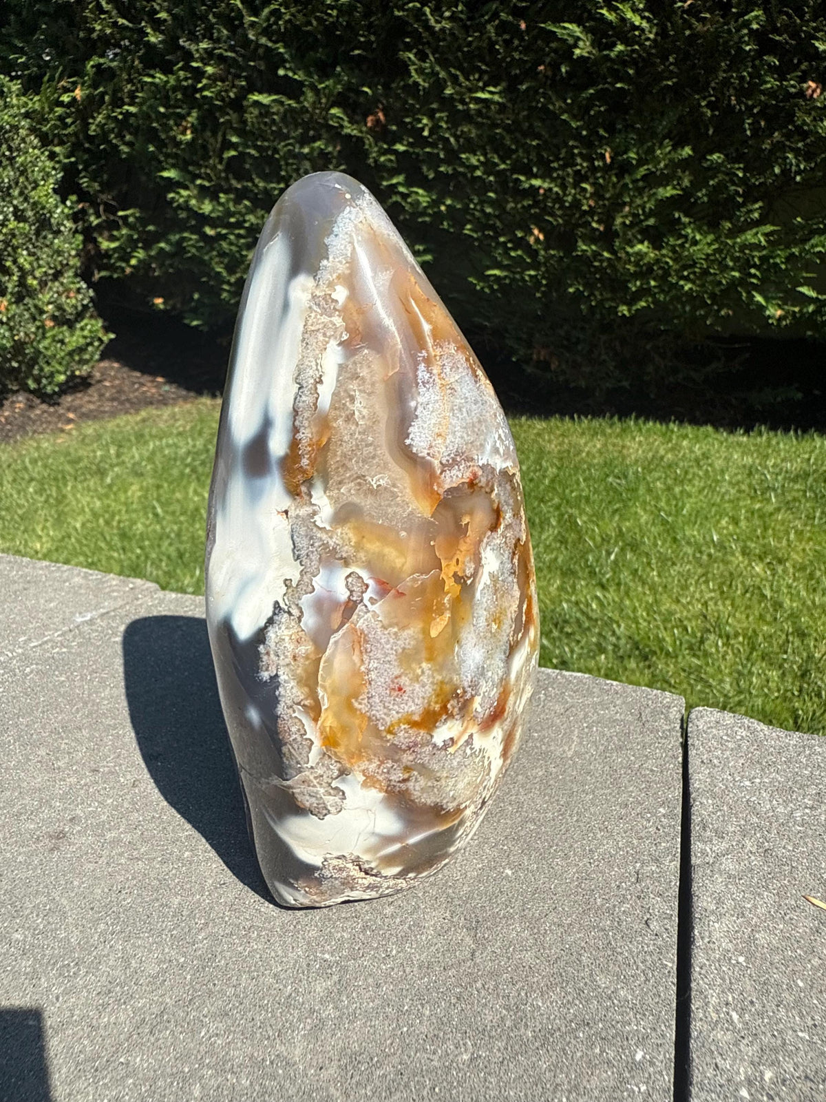 XL Orca Agate Moss Agate Druzy Freeform Statement Crystal Home Decor