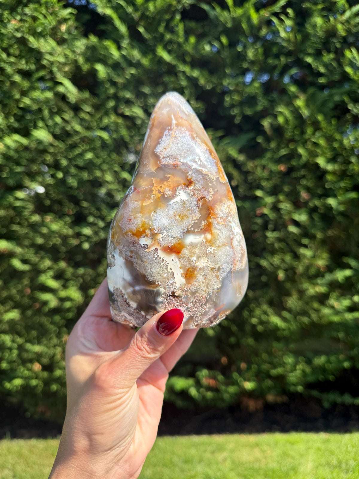 XL Orca Agate Moss Agate Druzy Freeform Statement Crystal Home Decor