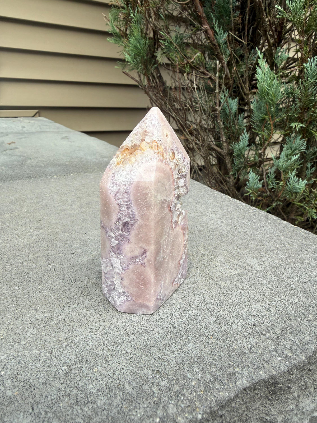 Pink & Purple Amethyst Crystal Tower • Sparkling Druzy Quartz Point • Natural Healing Crystal • Gemstone Decor