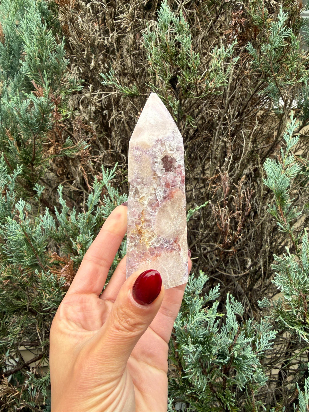 Pink & Purple Amethyst Crystal Tower • Sparkling Druzy Quartz Point • Natural Healing Crystal • Gemstone Decor