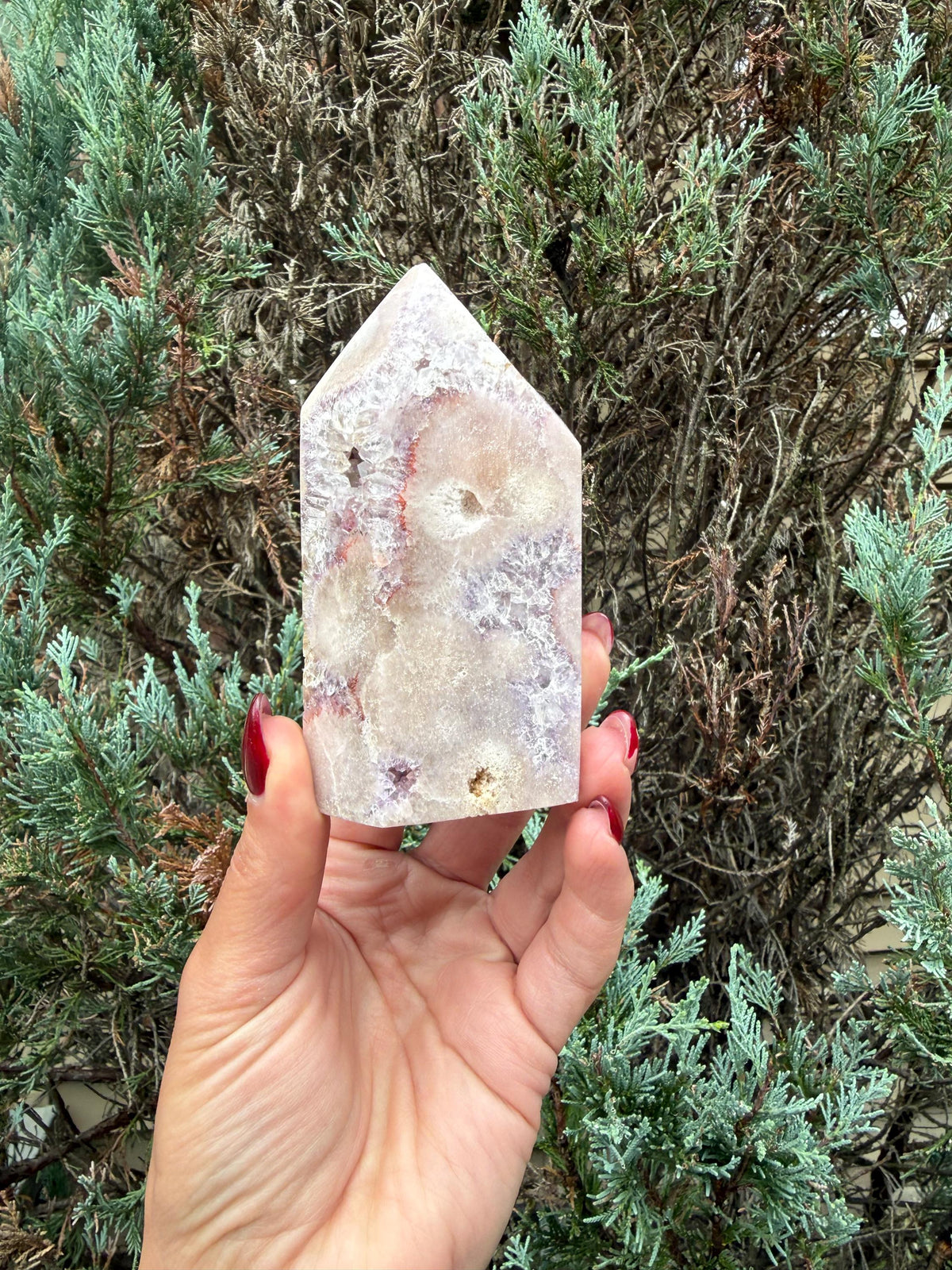 Pink & Purple Amethyst Crystal Tower • Sparkling Druzy Quartz Point • Natural Healing Crystal • Gemstone Decor