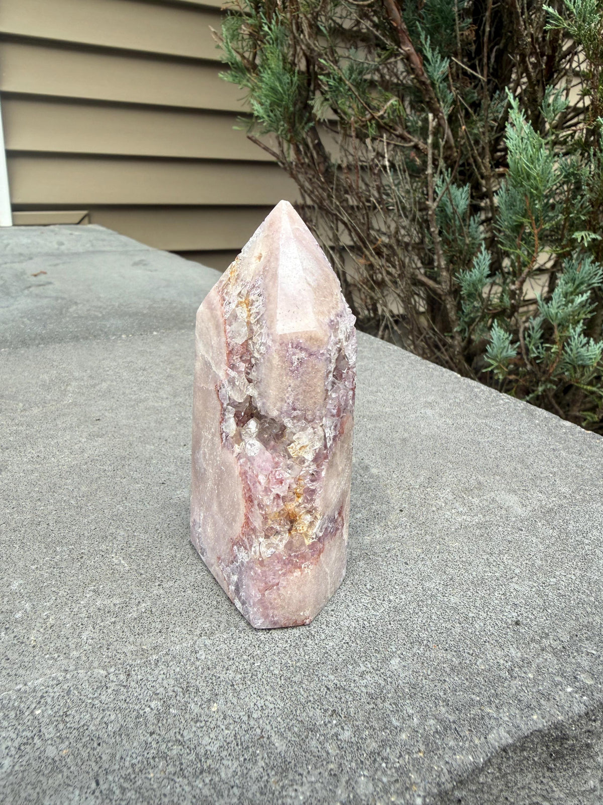 Pink & Purple Amethyst Crystal Tower • Sparkling Druzy Quartz Point • Natural Healing Crystal • Gemstone Decor