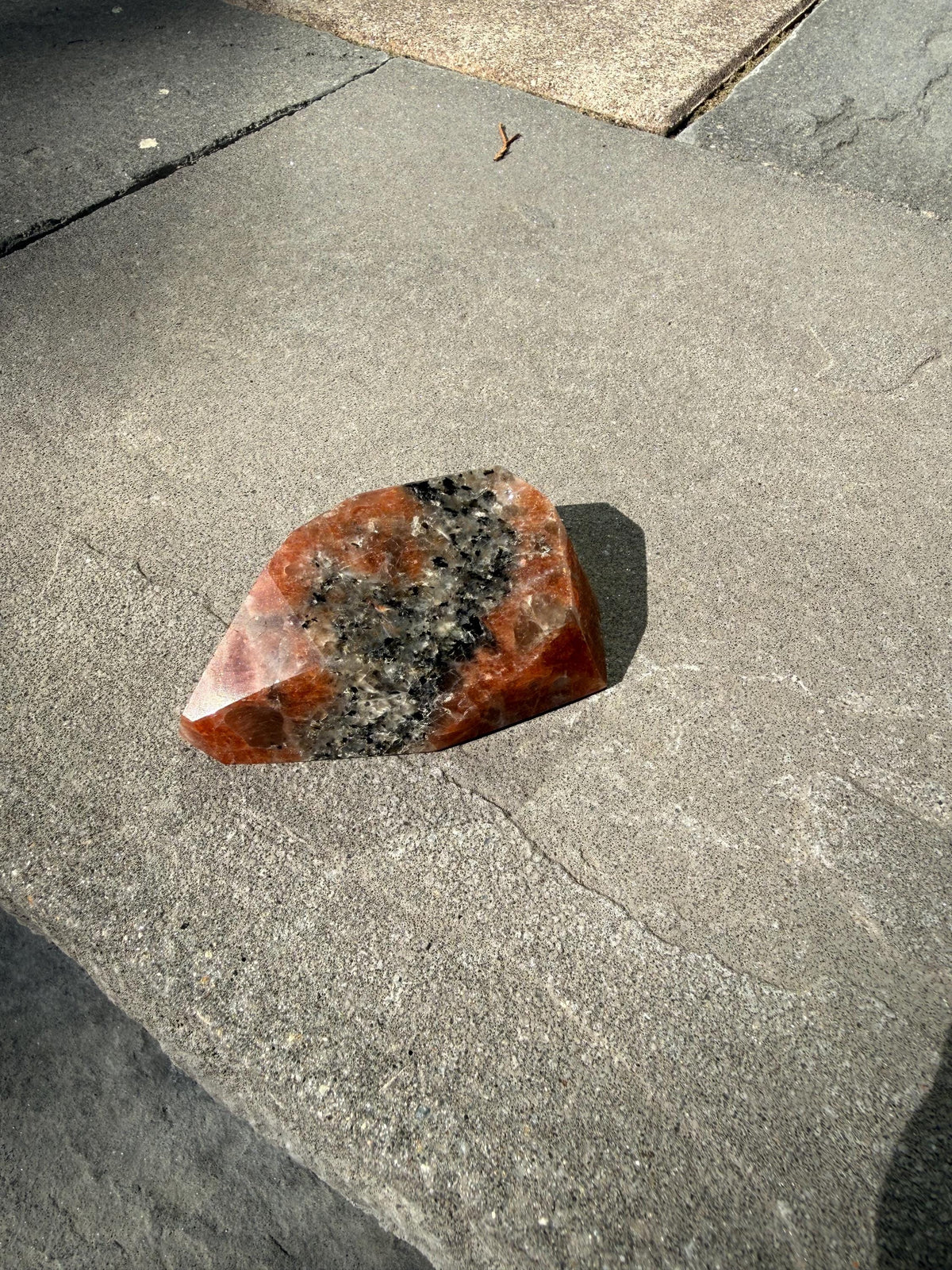 Confetti Sunstone Crystal Freeform • High Flash Polished Stone • Orange Sparkle Gemstone • Healing Crystal Decor