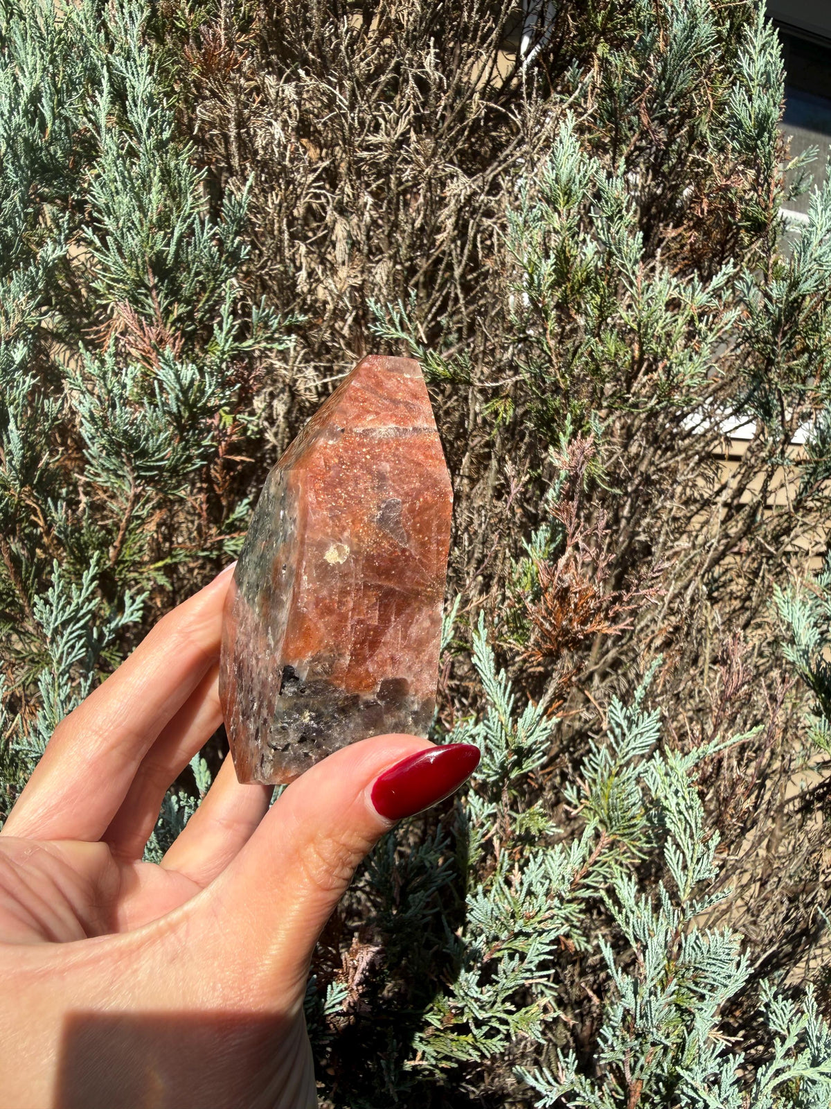 Confetti Sunstone Crystal Freeform • High Flash Polished Stone • Orange Sparkle Gemstone • Healing Crystal Decor