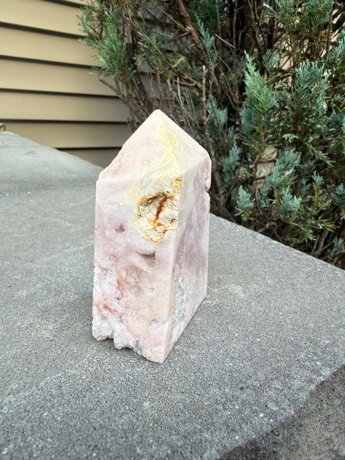 Druzy Pink Amethyst Tower • Sparkling Crystal Point • Calming Healing Stone • Spiritual Decor • Quartz Tower