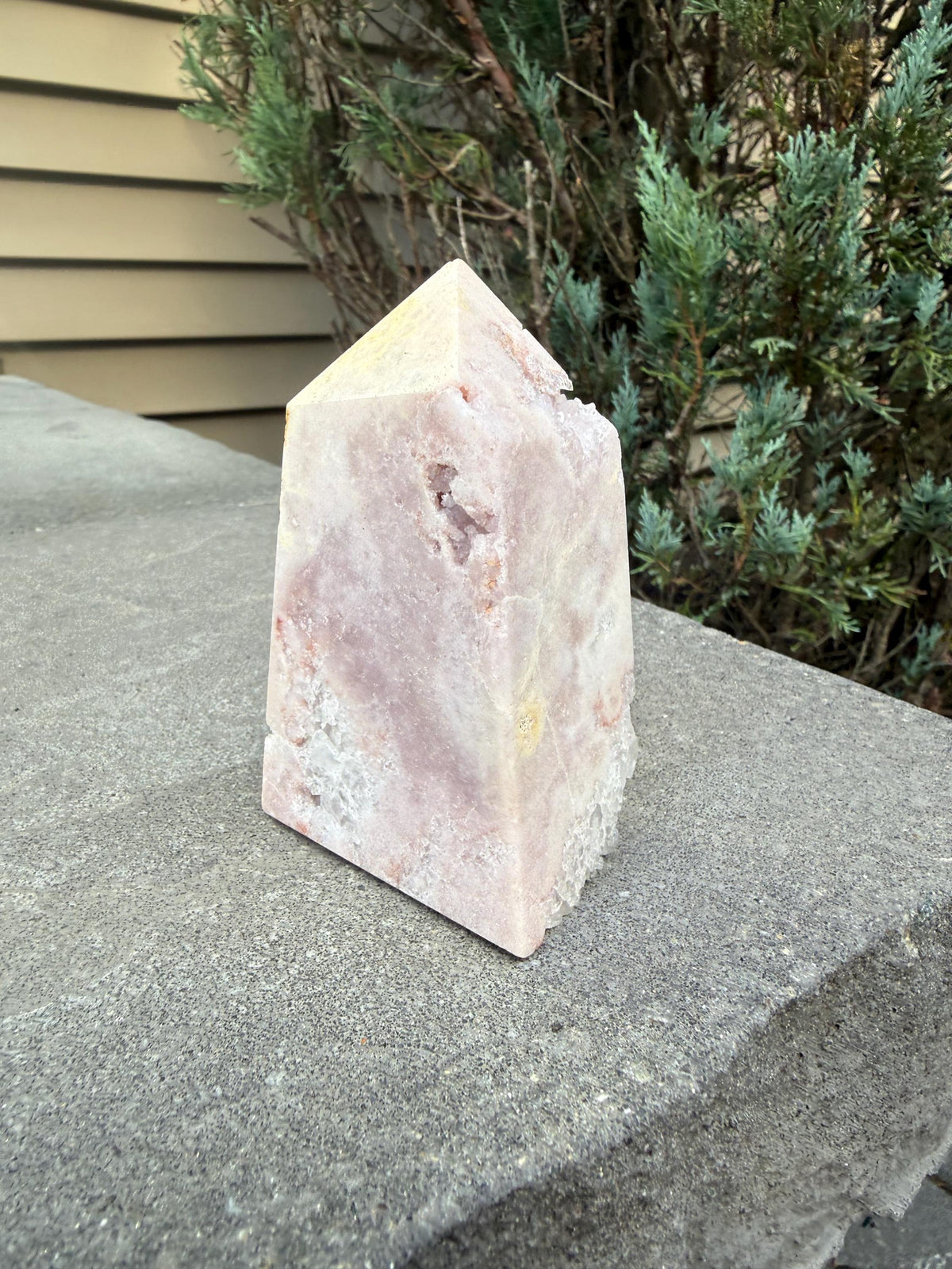 Druzy Pink Amethyst Tower • Sparkling Crystal Point • Calming Healing Stone • Spiritual Decor • Quartz Tower