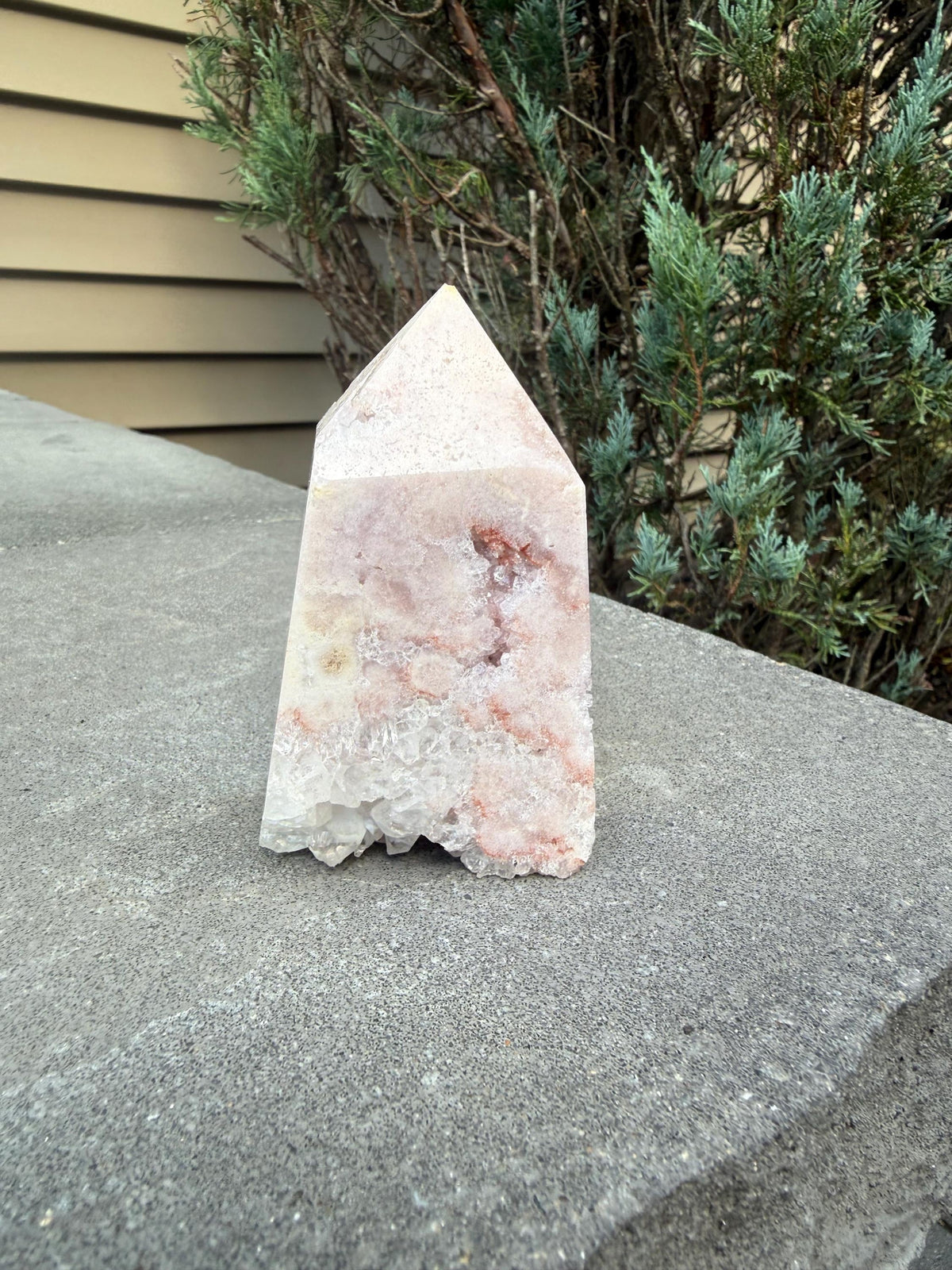 Druzy Pink Amethyst Tower • Sparkling Crystal Point • Calming Healing Stone • Spiritual Decor • Quartz Tower