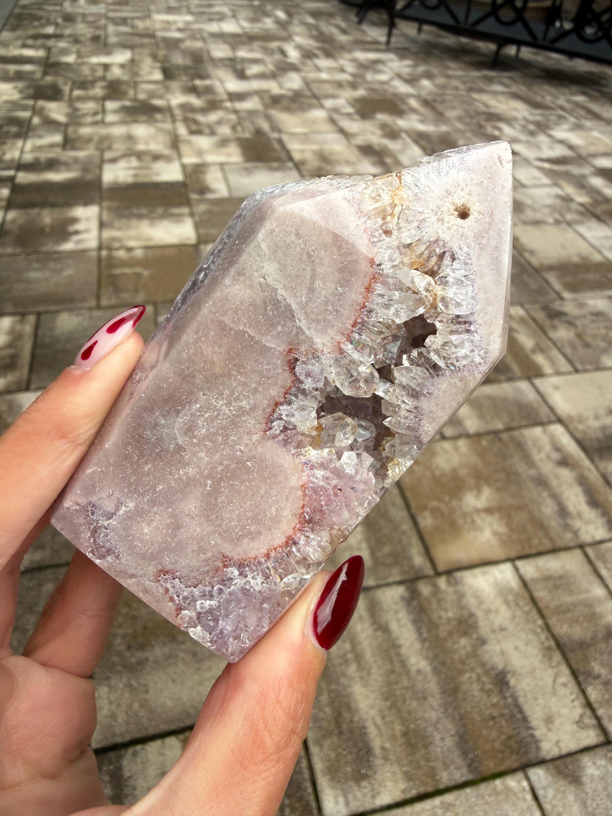 Pink & Purple Amethyst Crystal Tower • Sparkling Druzy Quartz Point • Natural Healing Crystal • Gemstone Decor