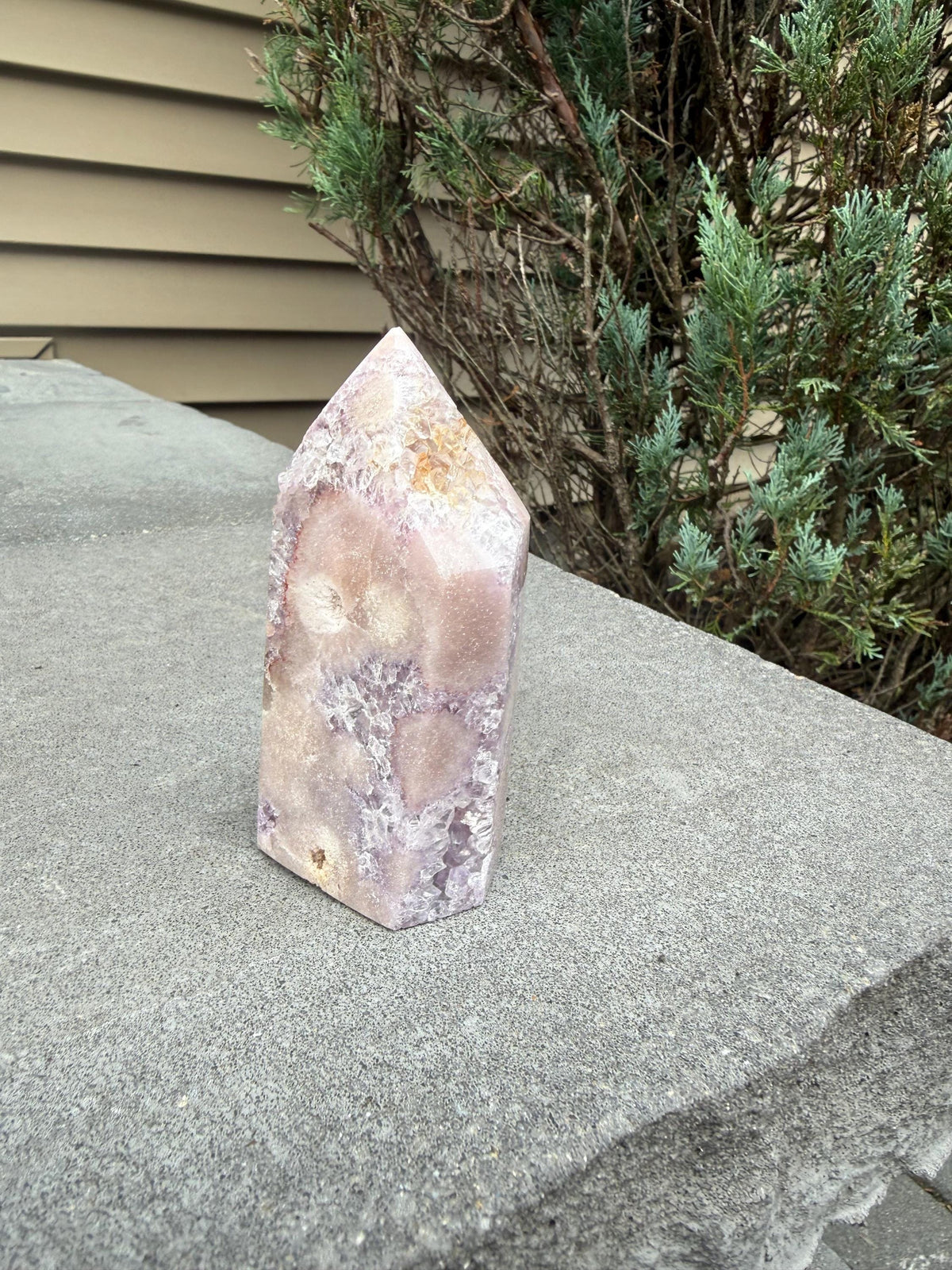 Pink & Purple Amethyst Crystal Tower • Sparkling Druzy Quartz Point • Natural Healing Crystal • Gemstone Decor