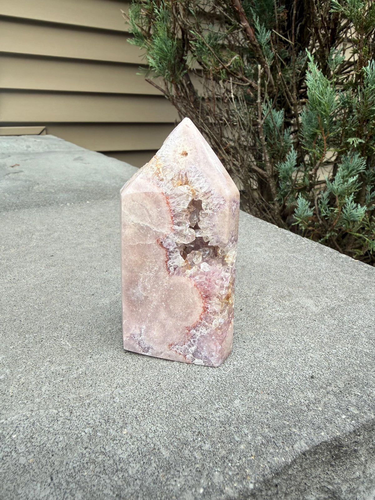 Pink & Purple Amethyst Crystal Tower • Sparkling Druzy Quartz Point • Natural Healing Crystal • Gemstone Decor