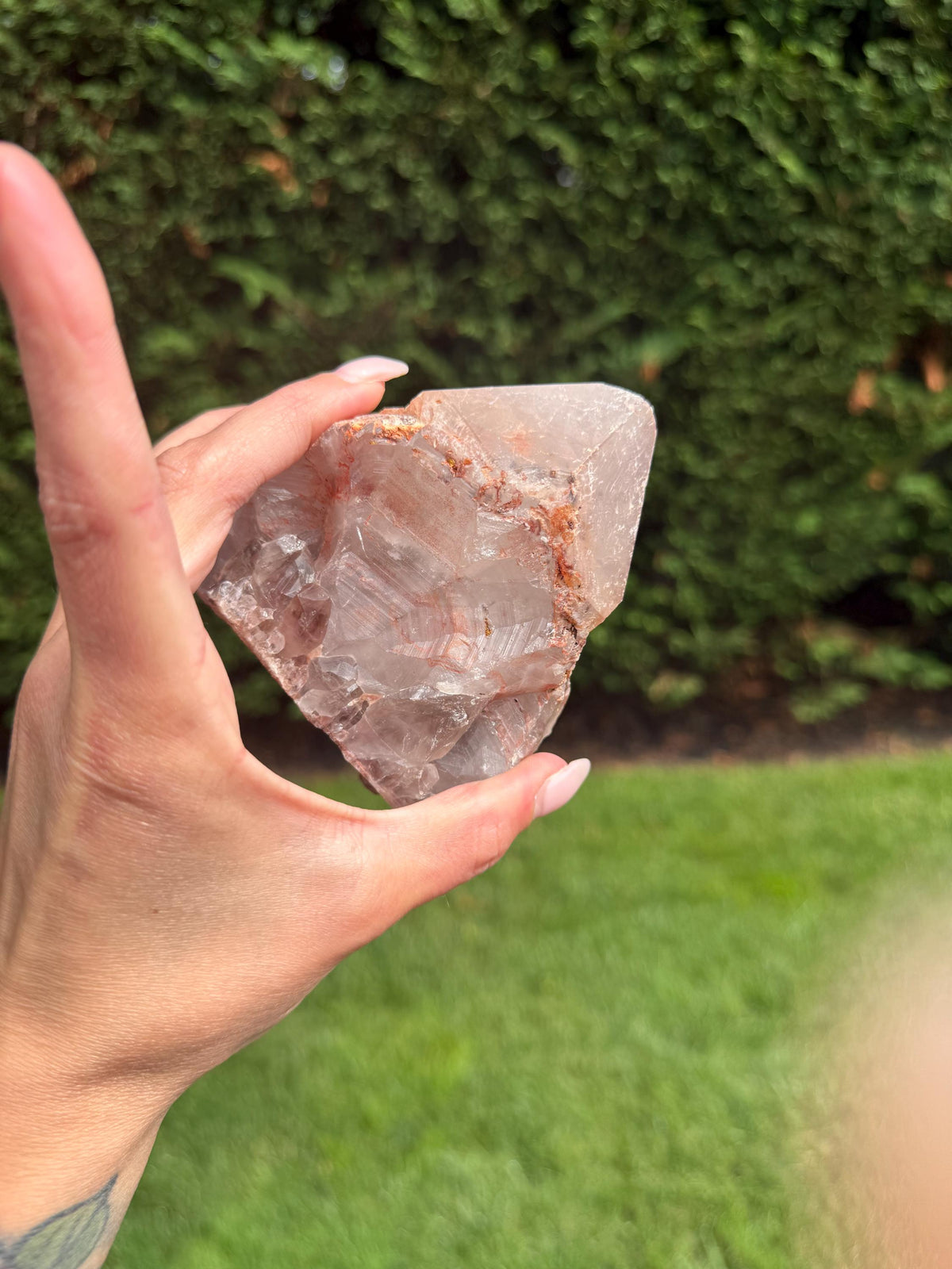 Hematite Included Quartz Crystal Cluster: Grounding & Energizing Natural Indian Specimen