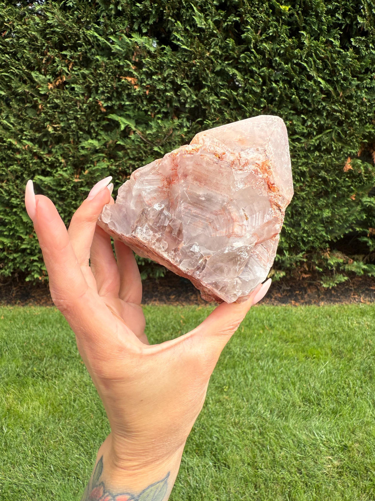 Hematite Included Quartz Crystal Cluster: Grounding & Energizing Natural Indian Specimen