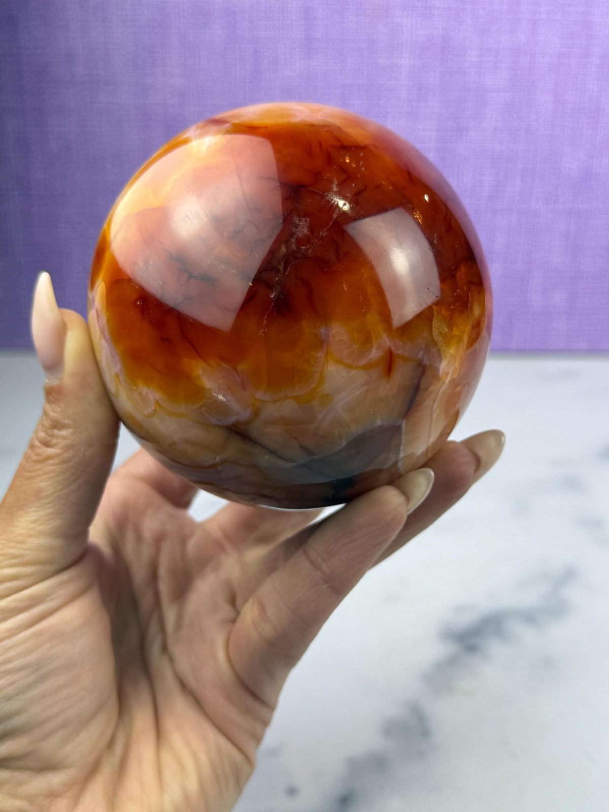 Druzy Carnelian Crystal Sphere: Natural Sparkle • Statement Sphere • Grounding Energy