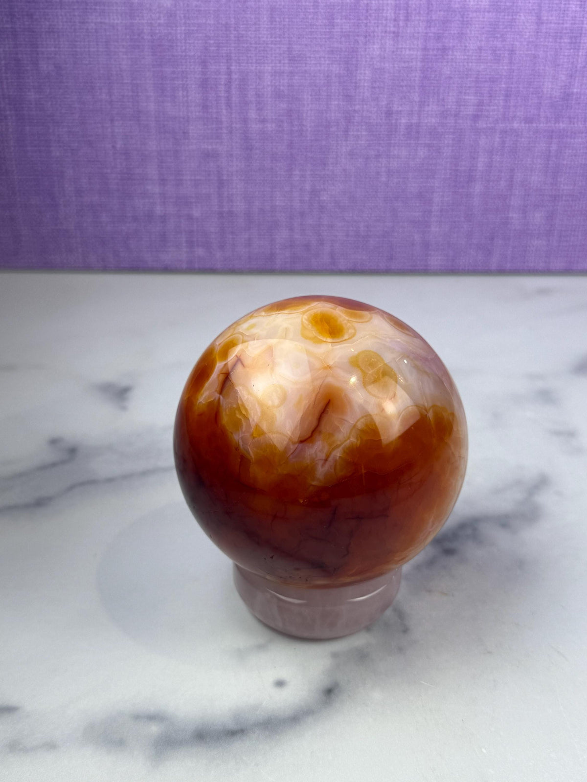 Druzy Carnelian Crystal Sphere: Natural Sparkle • Statement Sphere • Grounding Energy