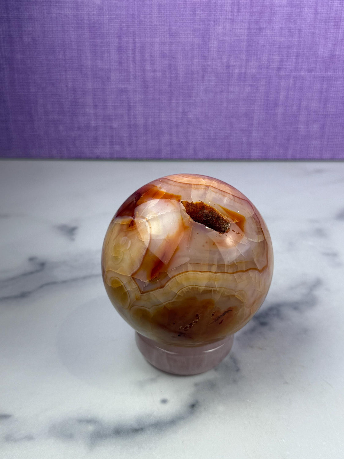 Druzy Carnelian Crystal Sphere: Natural Sparkle • Statement Sphere • Grounding Energy