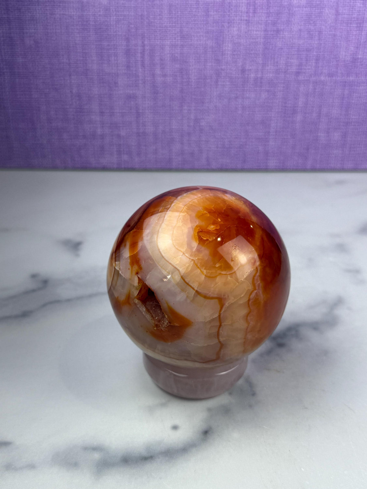 Druzy Carnelian Crystal Sphere: Natural Sparkle • Statement Sphere • Grounding Energy