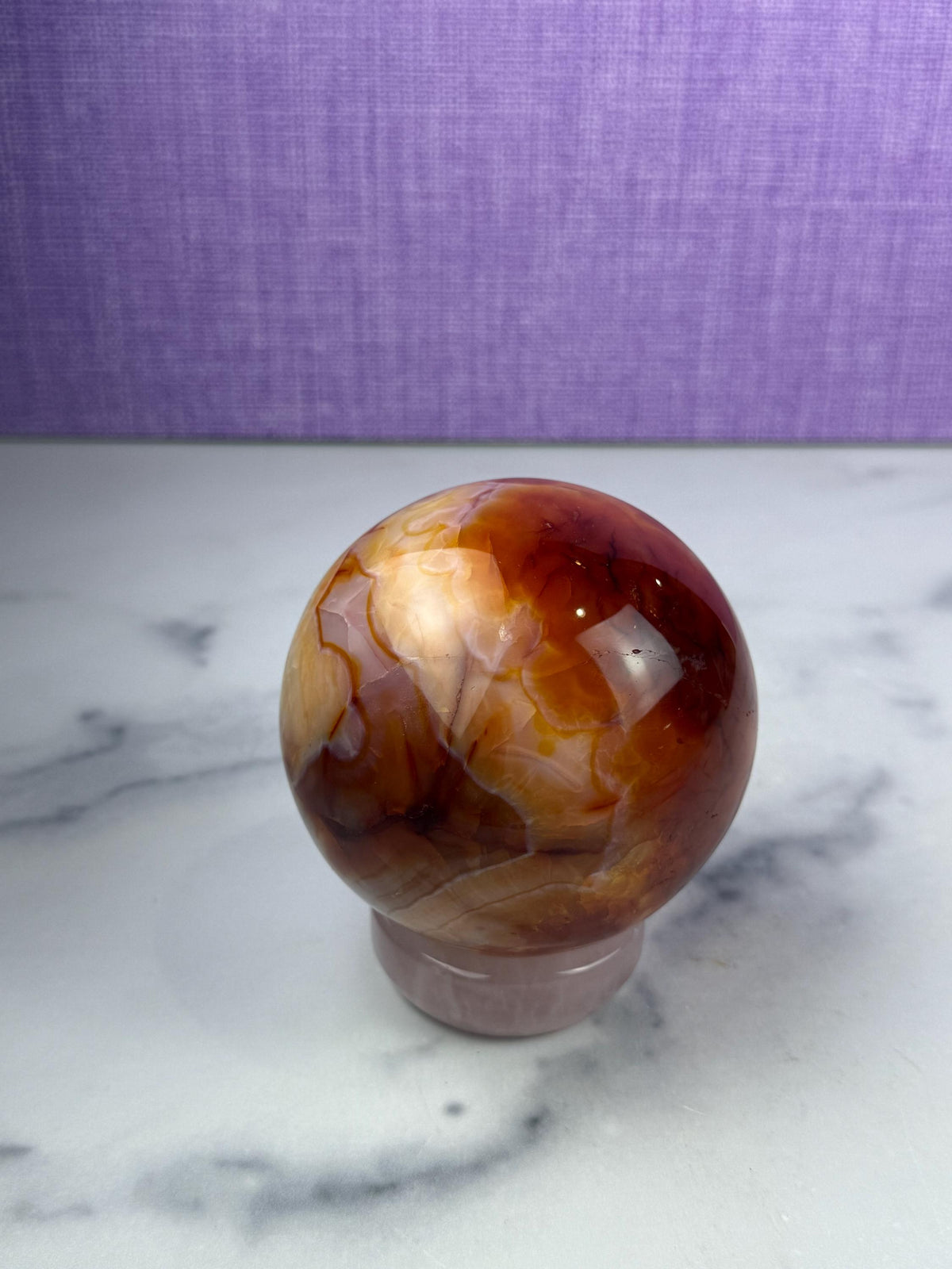 Druzy Carnelian Crystal Sphere: Natural Sparkle • Statement Sphere • Grounding Energy