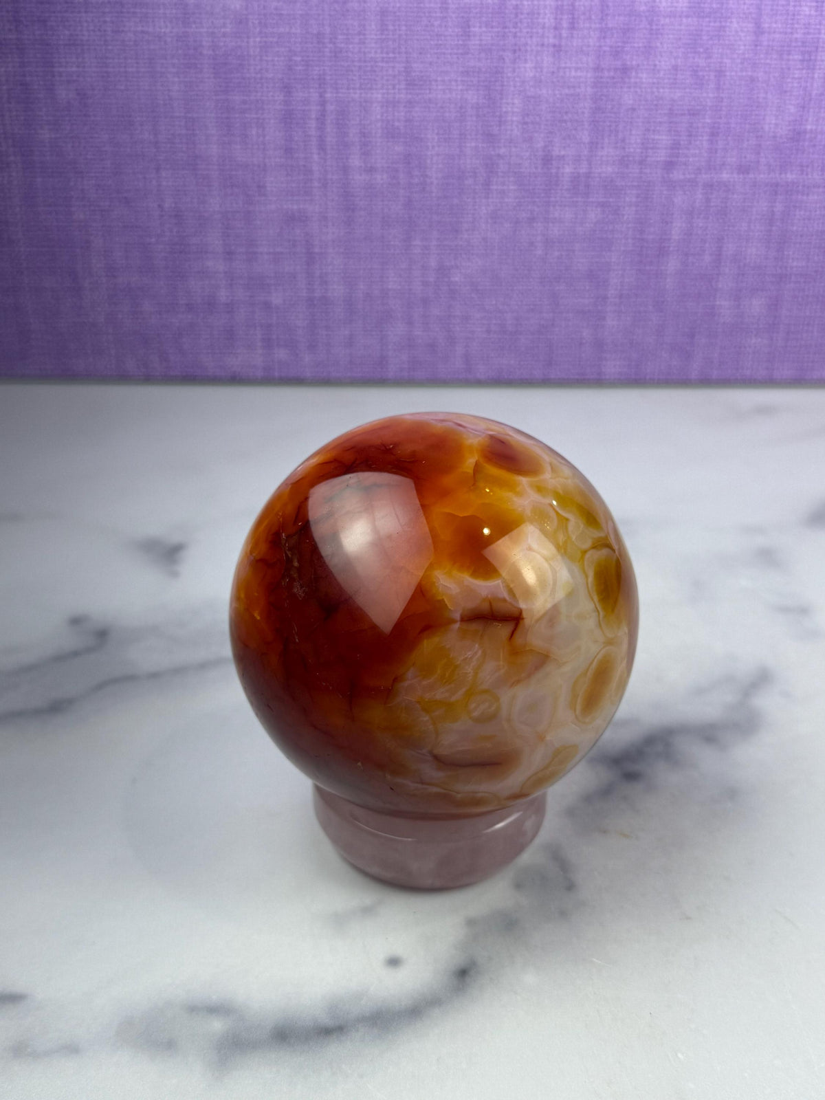 Druzy Carnelian Crystal Sphere: Natural Sparkle • Statement Sphere • Grounding Energy