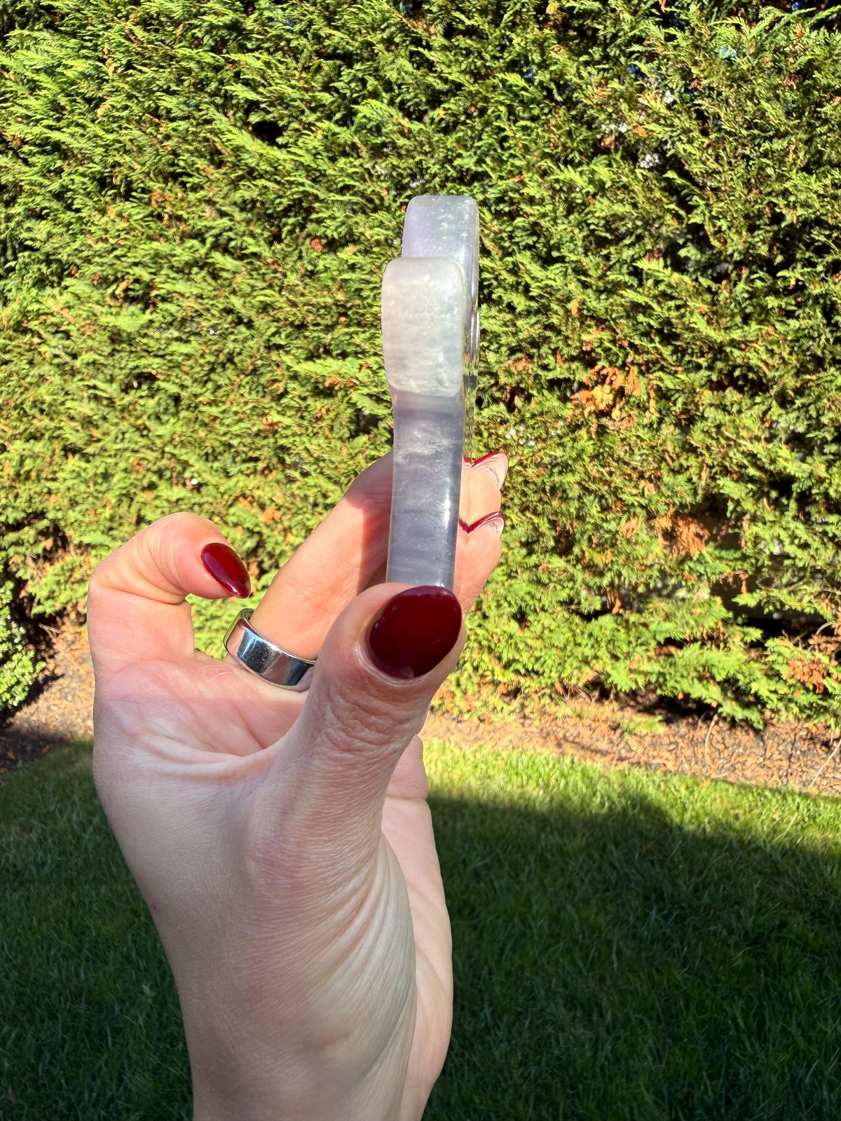 Hand Carved Fluorite Ghost Crystal • Purple Green Spirit Figurine Halloween Decor