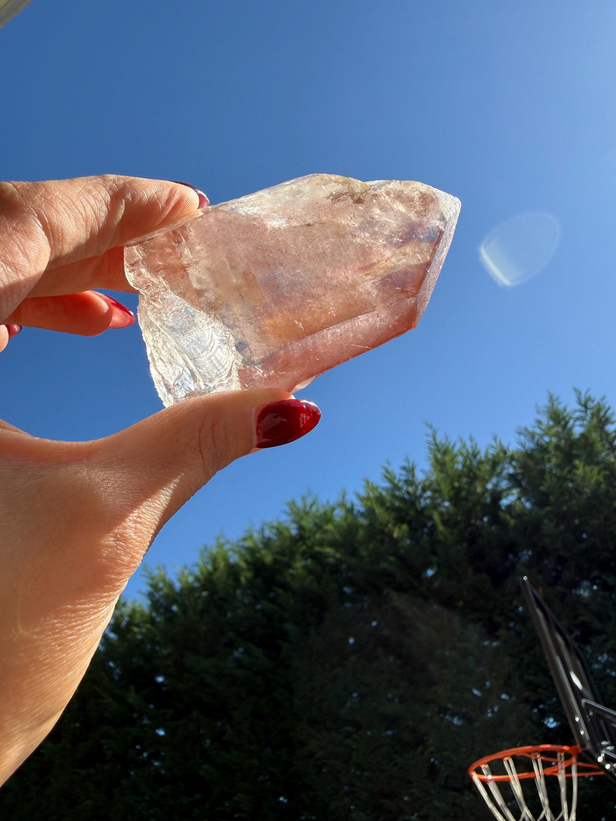 Pink Lithium Quartz Crystal Point on Stand • High Vibration Healing Stone • Spiritual Decor
