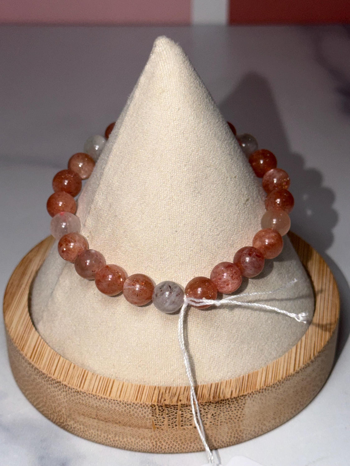 Sunstone & Moonstone Crystal Stretch Beaded Bracelet, Balance Intuition Vitality Gemstone Jewelry (8mm)