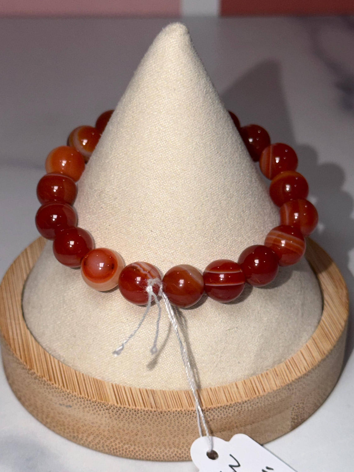 Carnelian Crystal Stretch Beaded Bracelet, Bold Energy, Confidence Jewelry (10mm)
