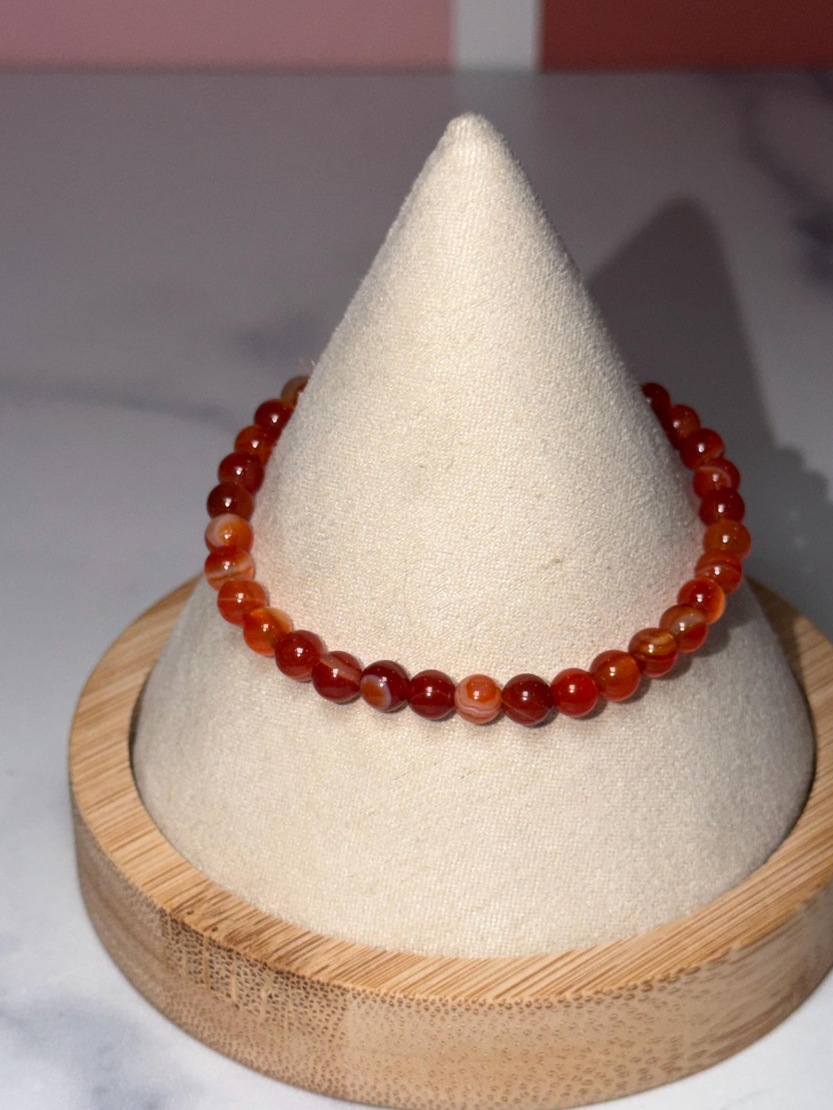 Carnelian 5mm Crystal Stretch Beaded Bracelet, Bold Energy, Everyday Wear Stretch Jewelry