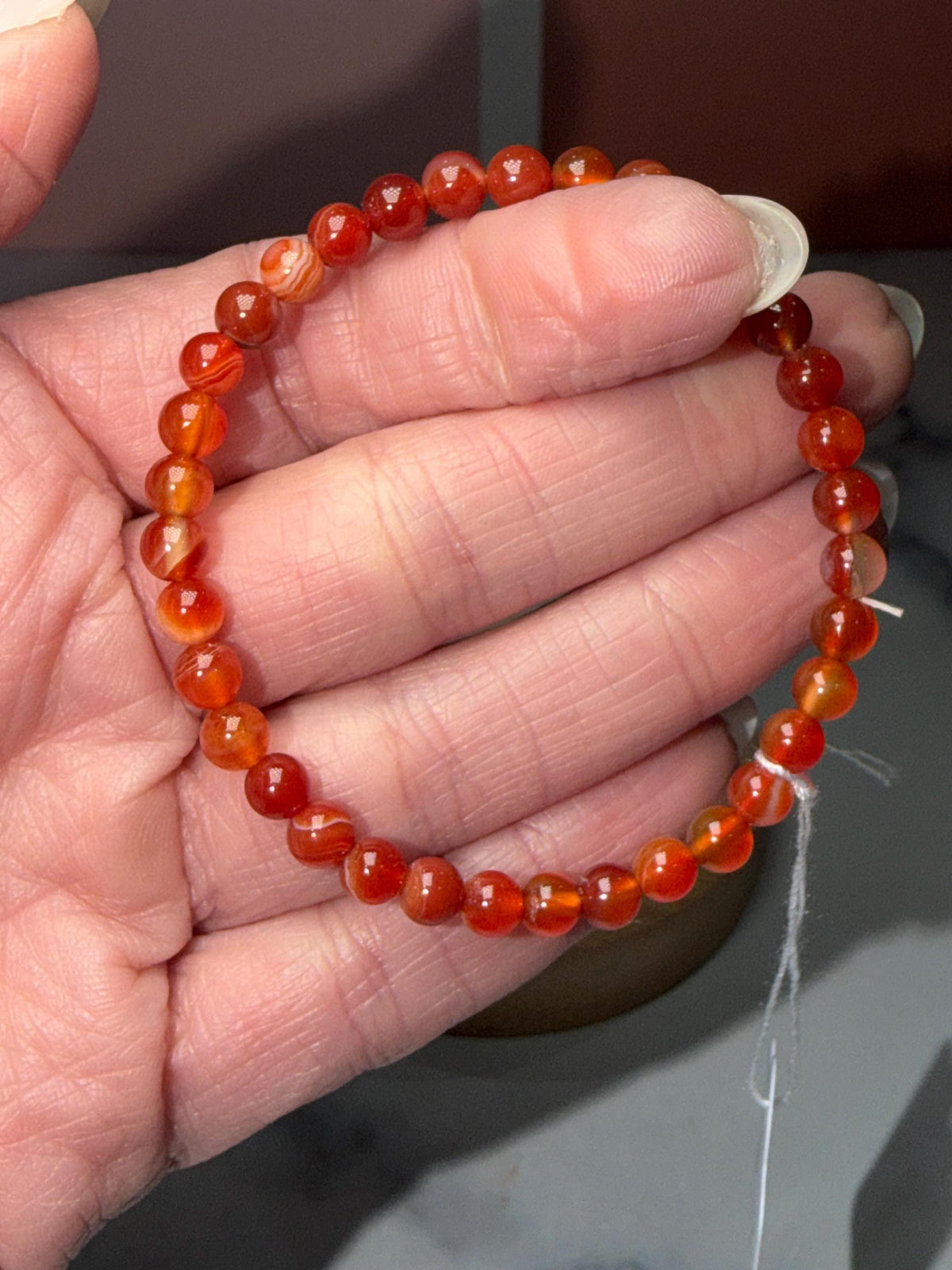 Carnelian 5mm Crystal Stretch Beaded Bracelet, Bold Energy, Everyday Wear Stretch Jewelry