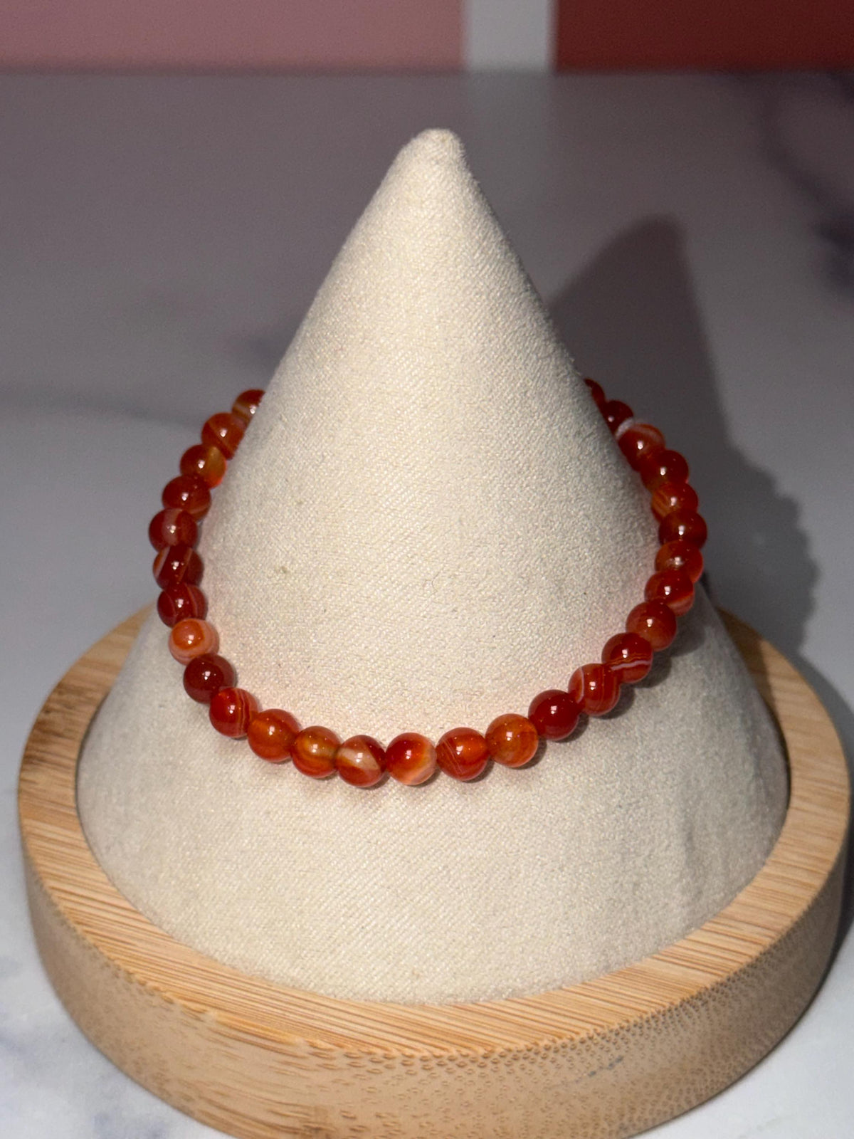 Carnelian 5mm Crystal Stretch Beaded Bracelet, Bold Energy, Everyday Wear Stretch Jewelry