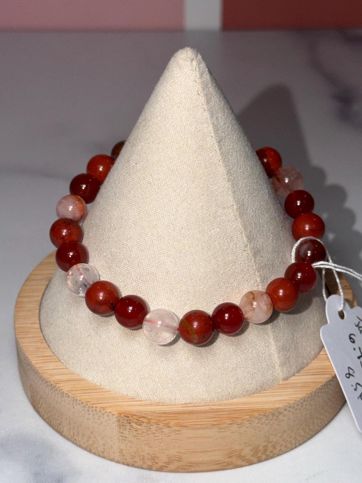 Carnelian, Fire Quartz, Red Jasper Beaded Bracelet, Earth Tone Gemstone Jewelry
