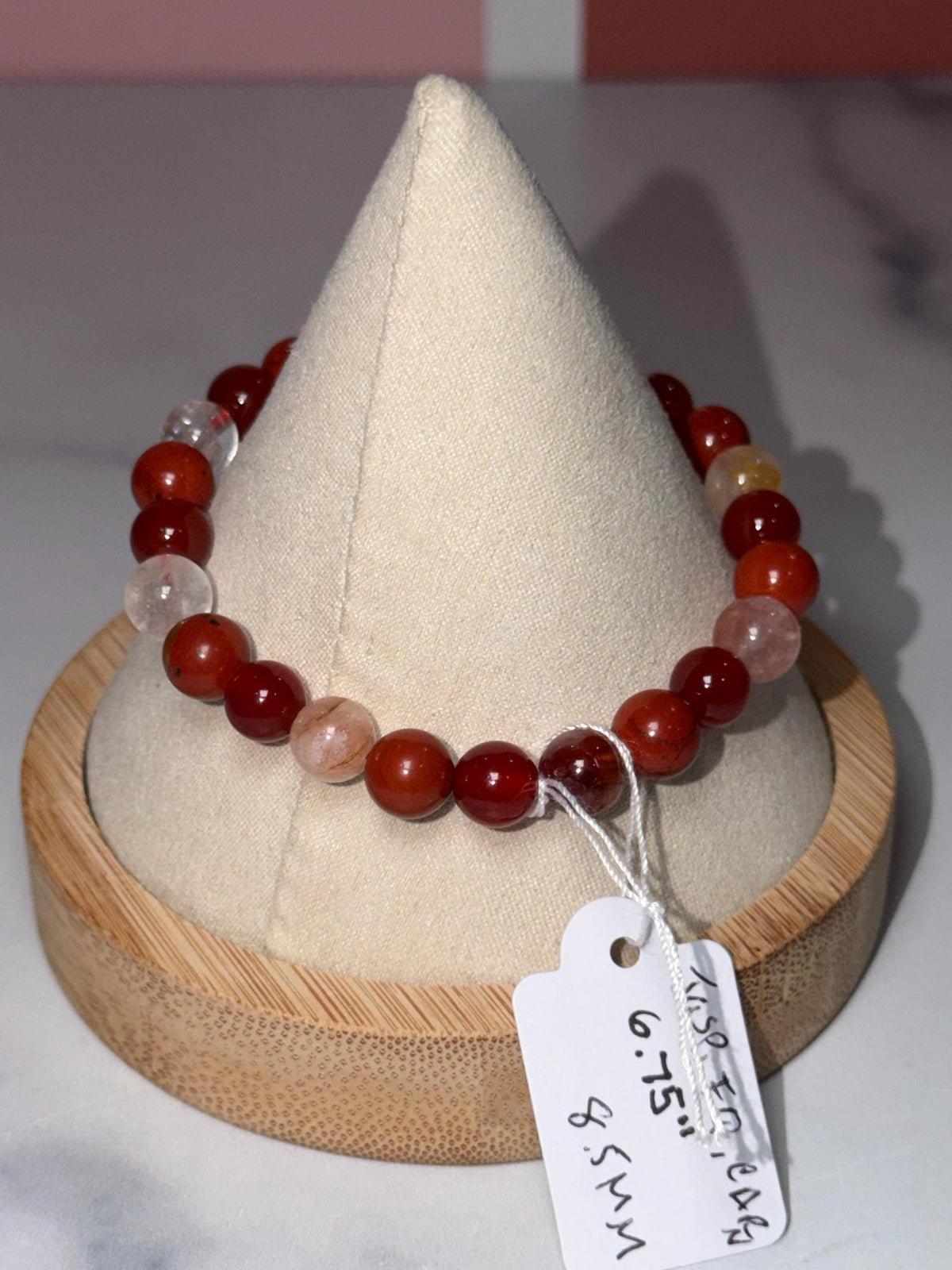 Carnelian, Fire Quartz, Red Jasper Beaded Bracelet, Earth Tone Gemstone Jewelry
