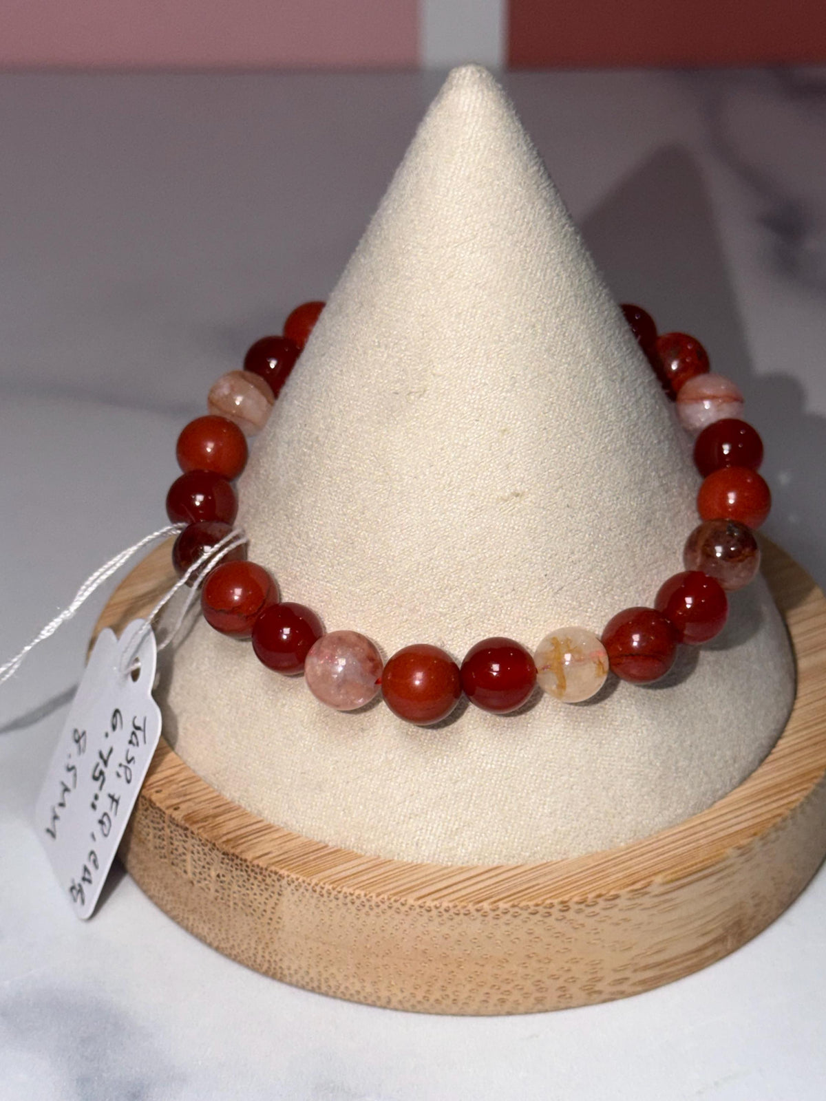 Carnelian, Fire Quartz, Red Jasper Beaded Bracelet, Earth Tone Gemstone Jewelry