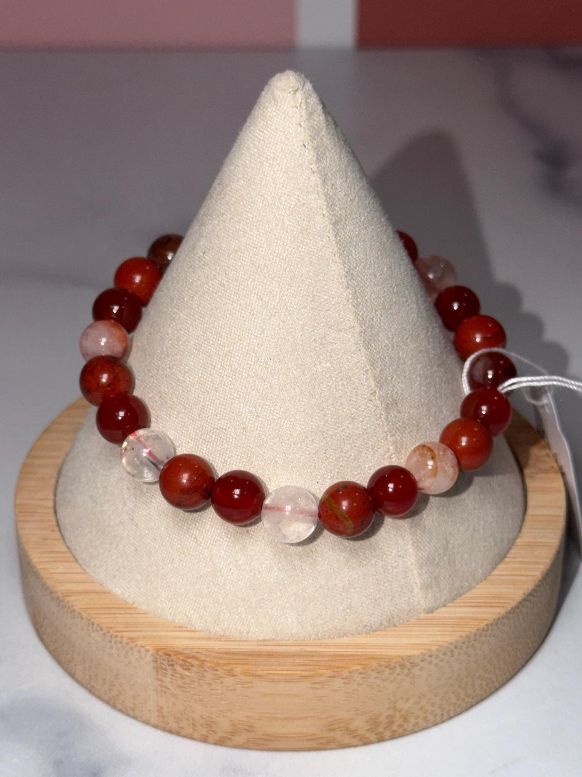 Carnelian, Fire Quartz, Red Jasper Beaded Bracelet, Earth Tone Gemstone Jewelry