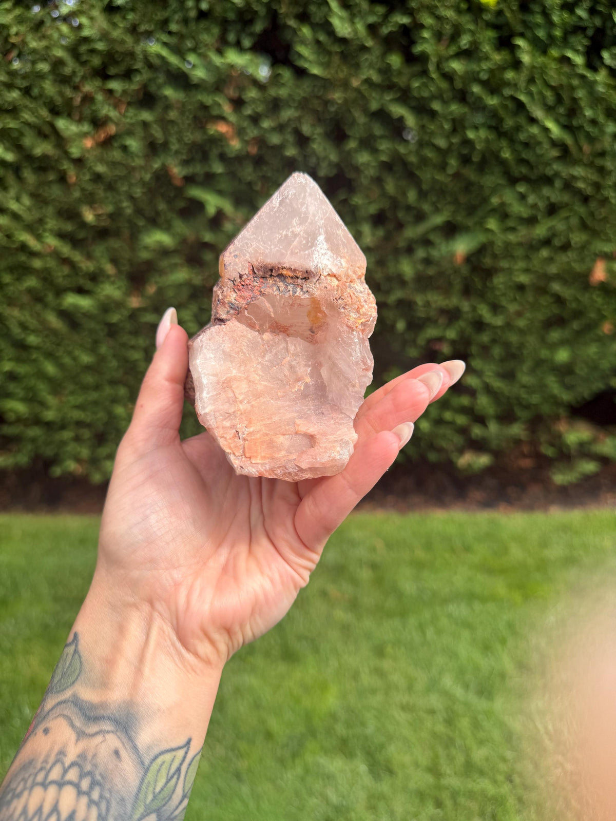 Hematite Included Quartz Crystal Cluster: Grounding & Energizing Natural Indian Specimen