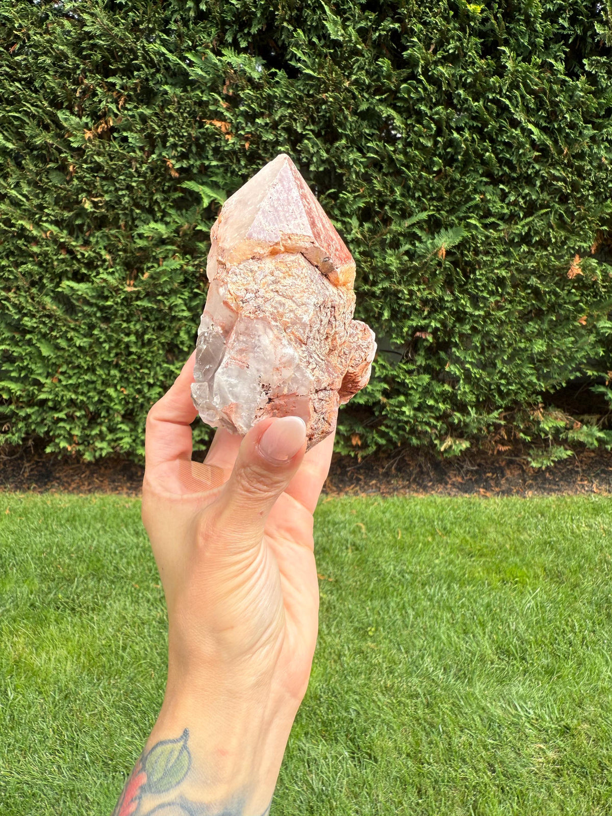 Hematite Included Quartz Crystal Cluster: Grounding & Energizing Natural Indian Specimen