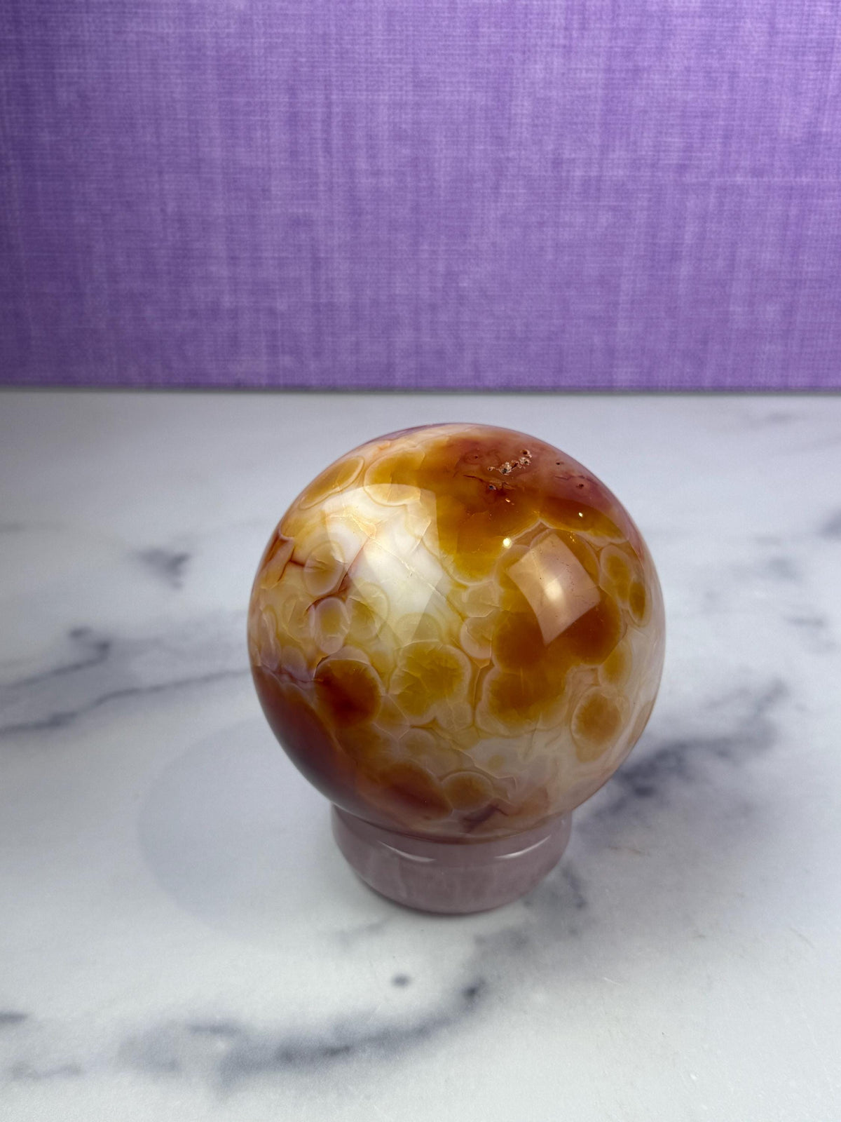 Druzy Carnelian Crystal Sphere: Natural Sparkle • Statement Sphere • Grounding Energy