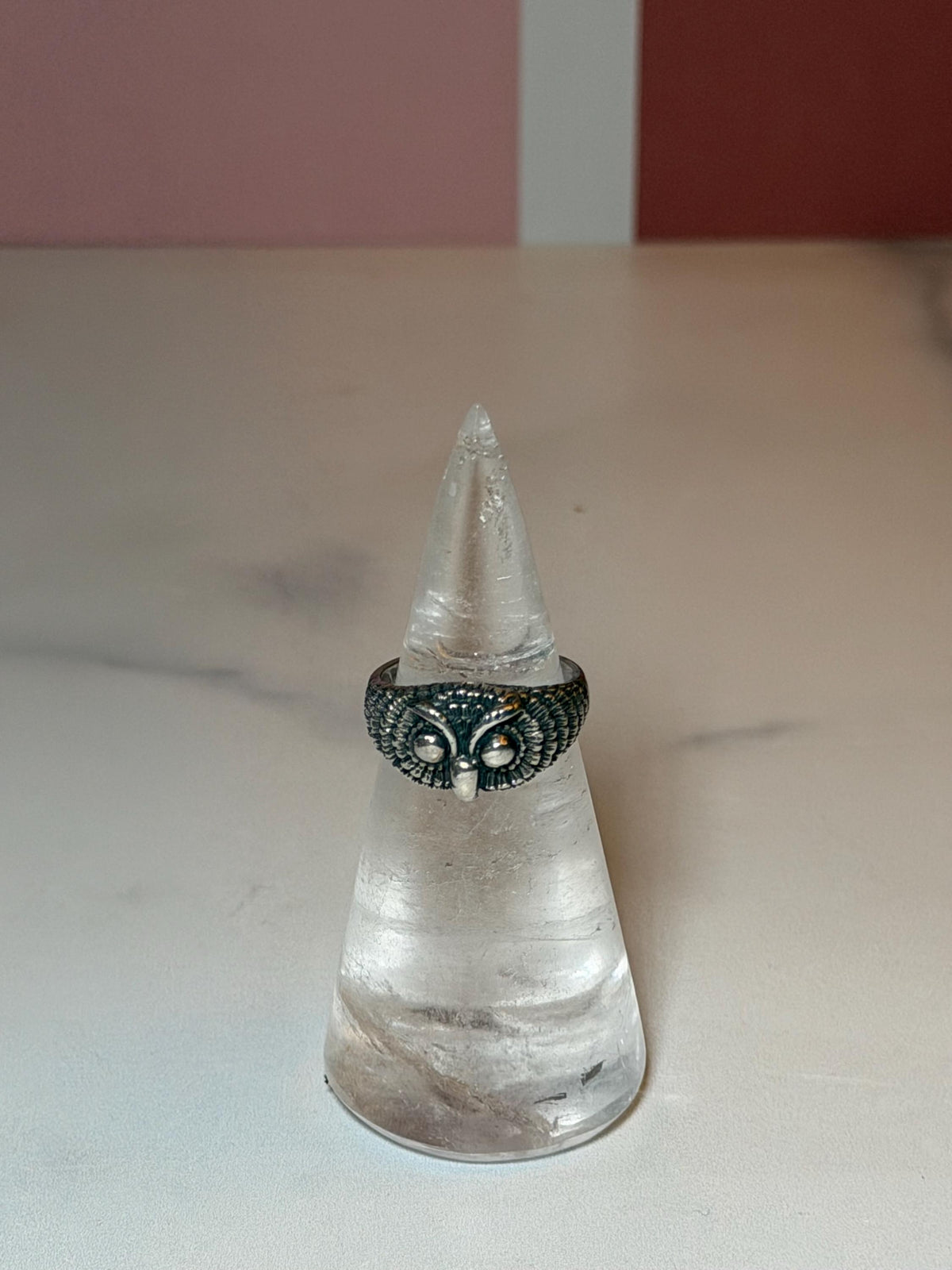Sterling Silver Owl Ring, Size 6, Symbolic Wisdom Jewelry, Nature Statement Ring