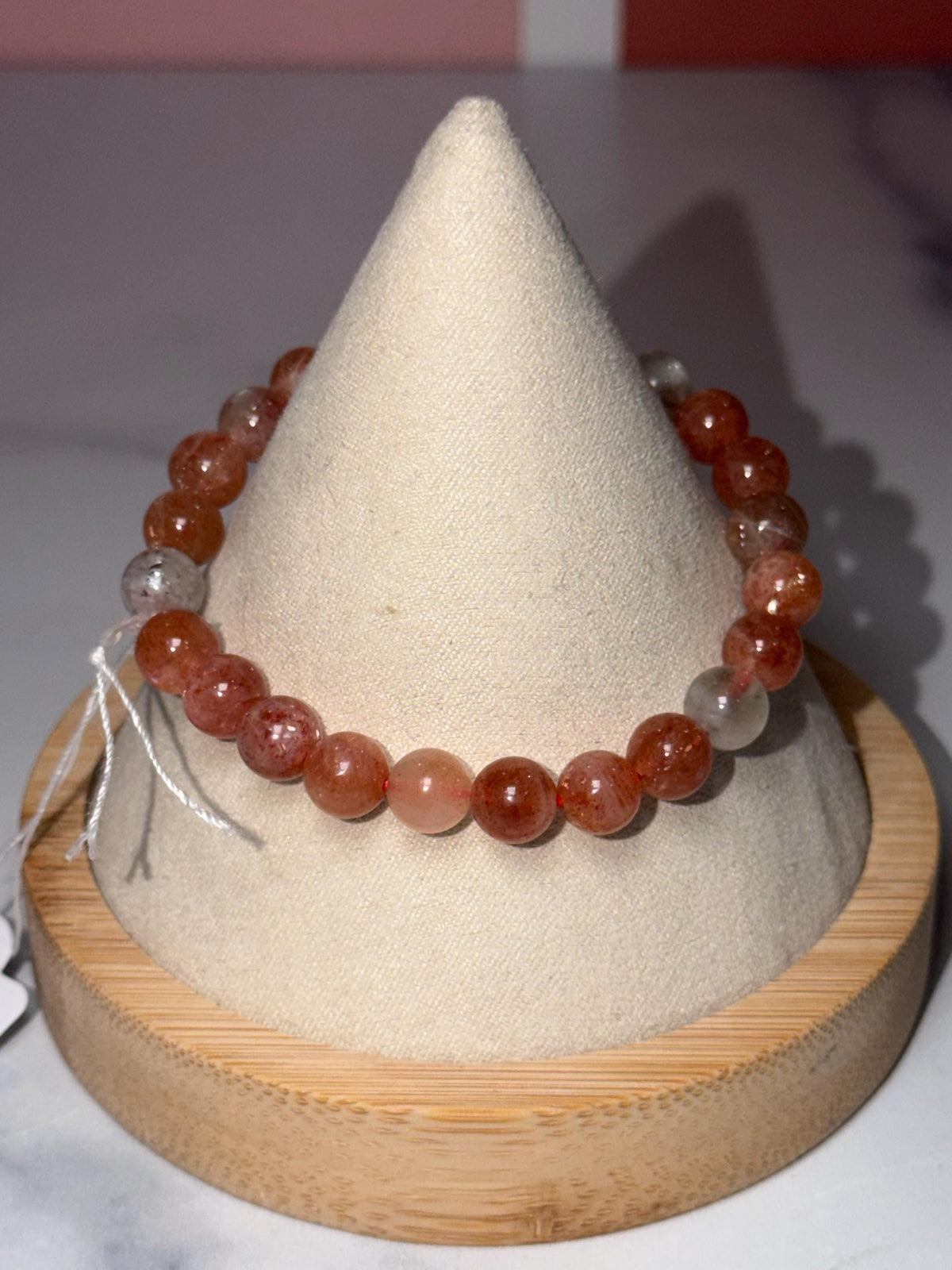 Sunstone & Moonstone Crystal Stretch Beaded Bracelet, Balance Intuition Vitality Gemstone Jewelry (8mm)
