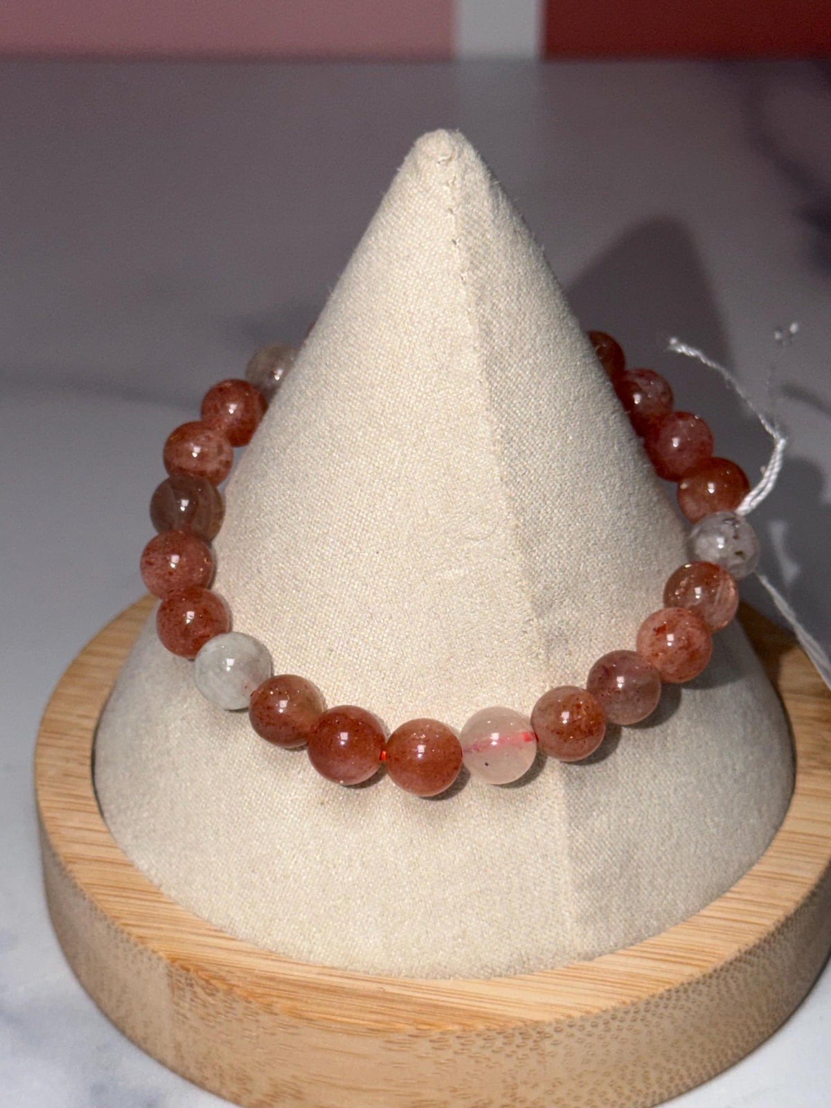 Sunstone & Moonstone Crystal Stretch Beaded Bracelet, Balance Intuition Vitality Gemstone Jewelry (8mm)