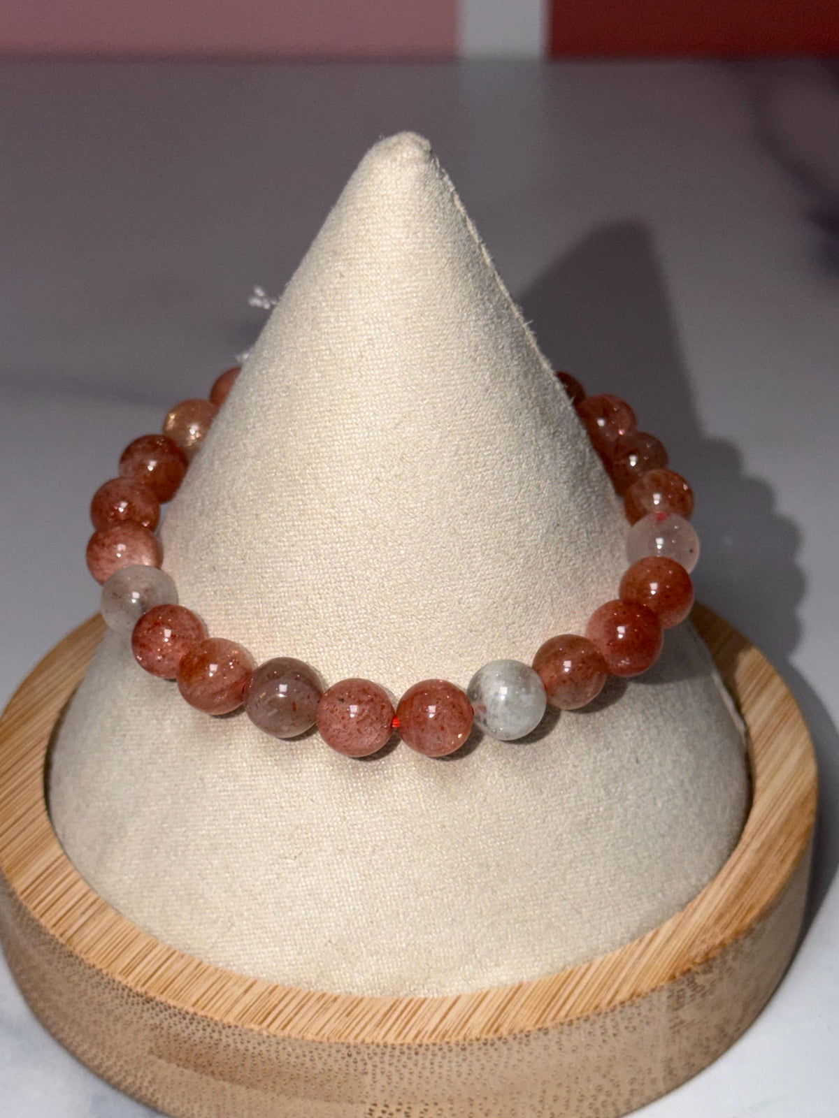 Sunstone & Moonstone Crystal Stretch Beaded Bracelet, Balance Intuition Vitality Gemstone Jewelry (8mm)