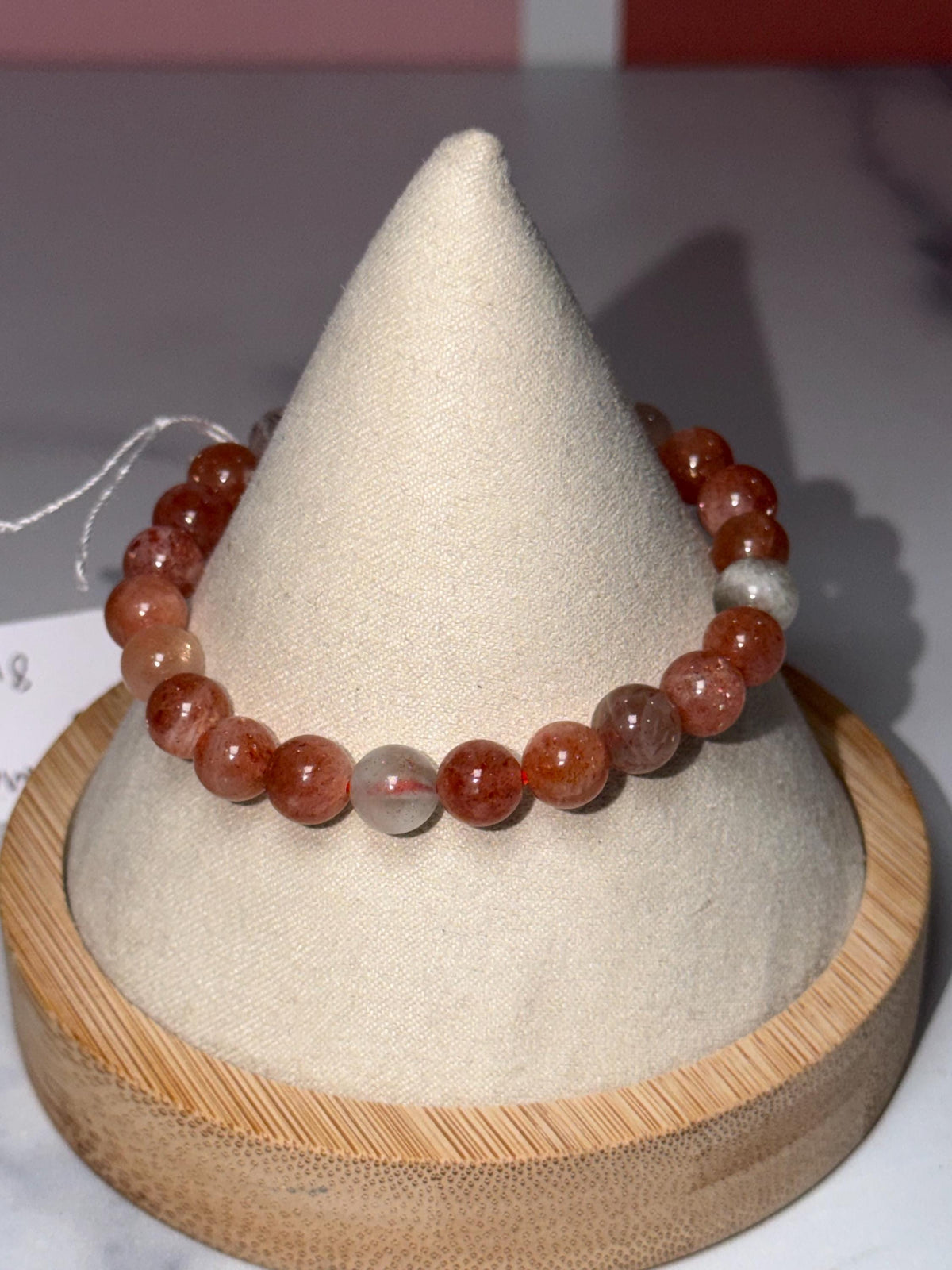 Sunstone & Moonstone Crystal Stretch Beaded Bracelet, Balance Intuition Vitality Gemstone Jewelry (8mm)